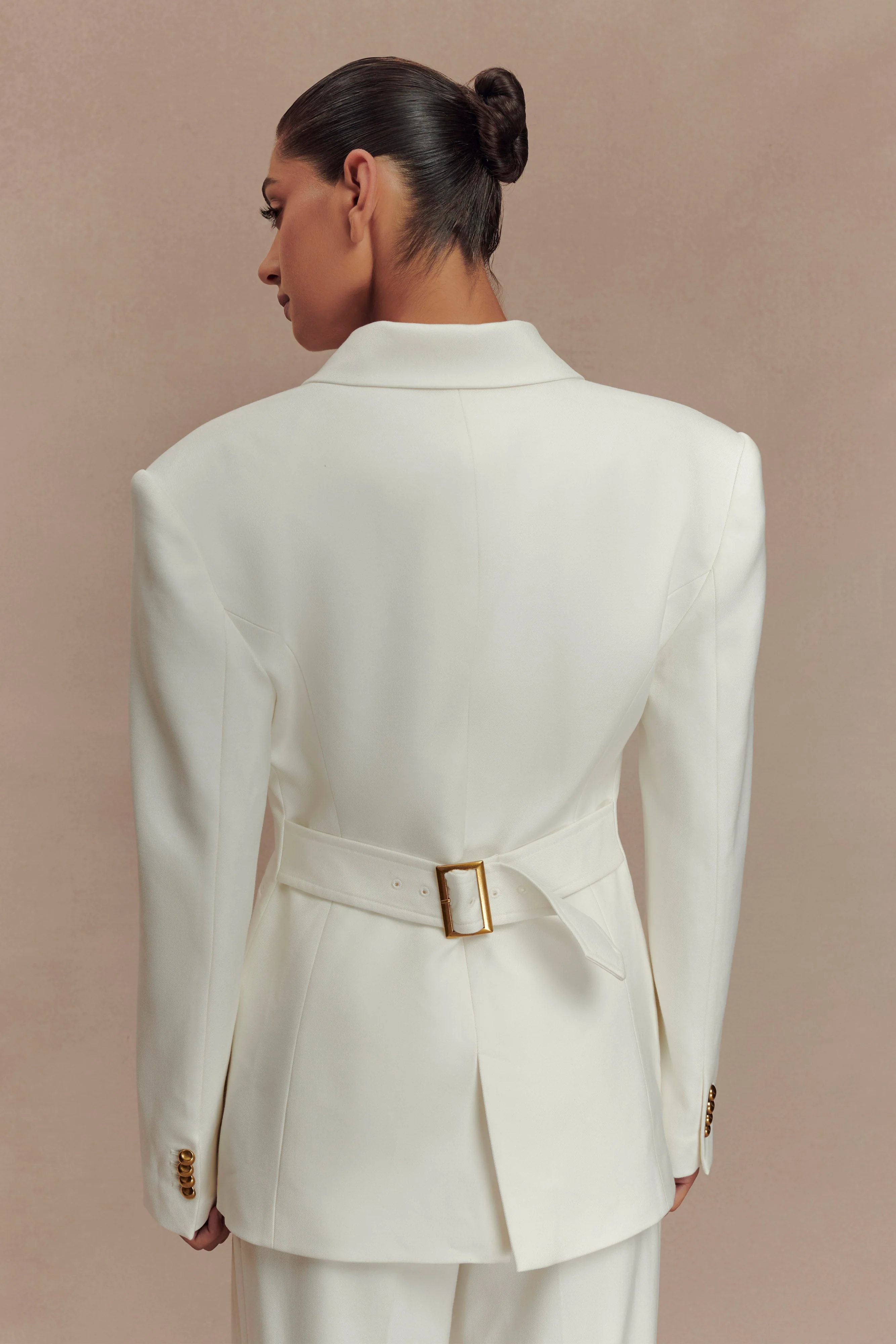 Bellamy Cinched Blazer - Ivory - Image 4