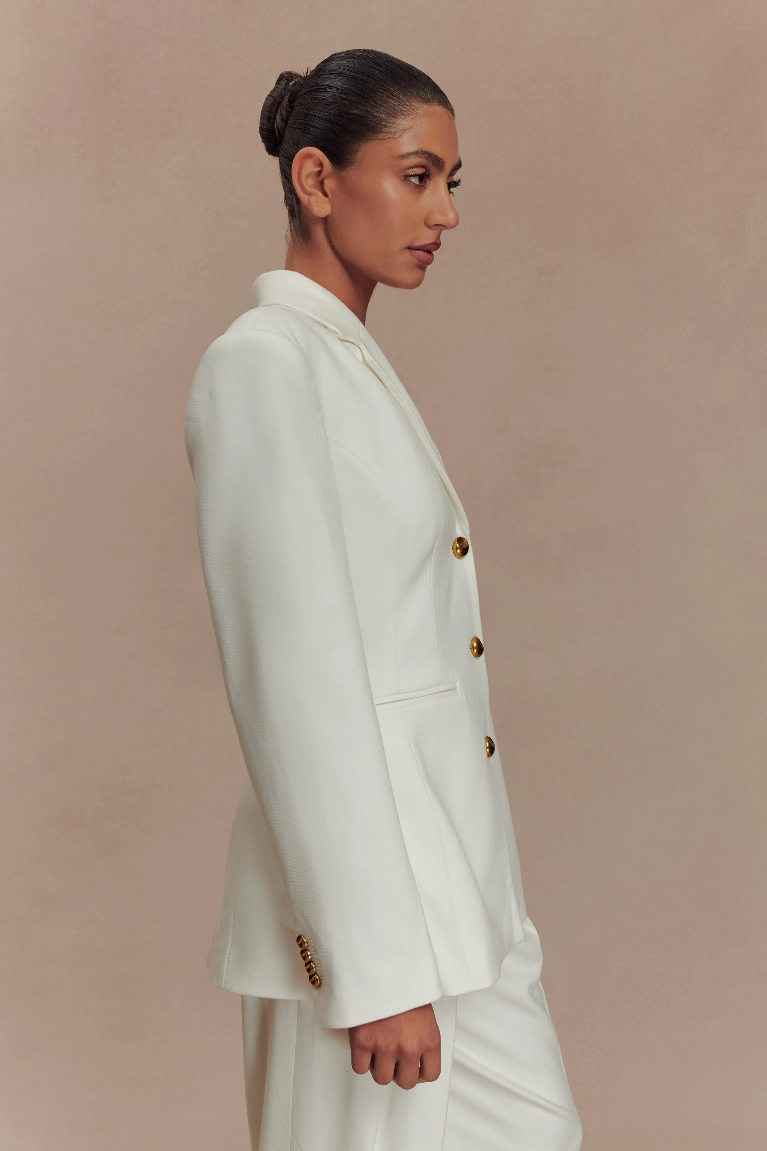 Bellamy Cinched Blazer - Ivory - Image 5