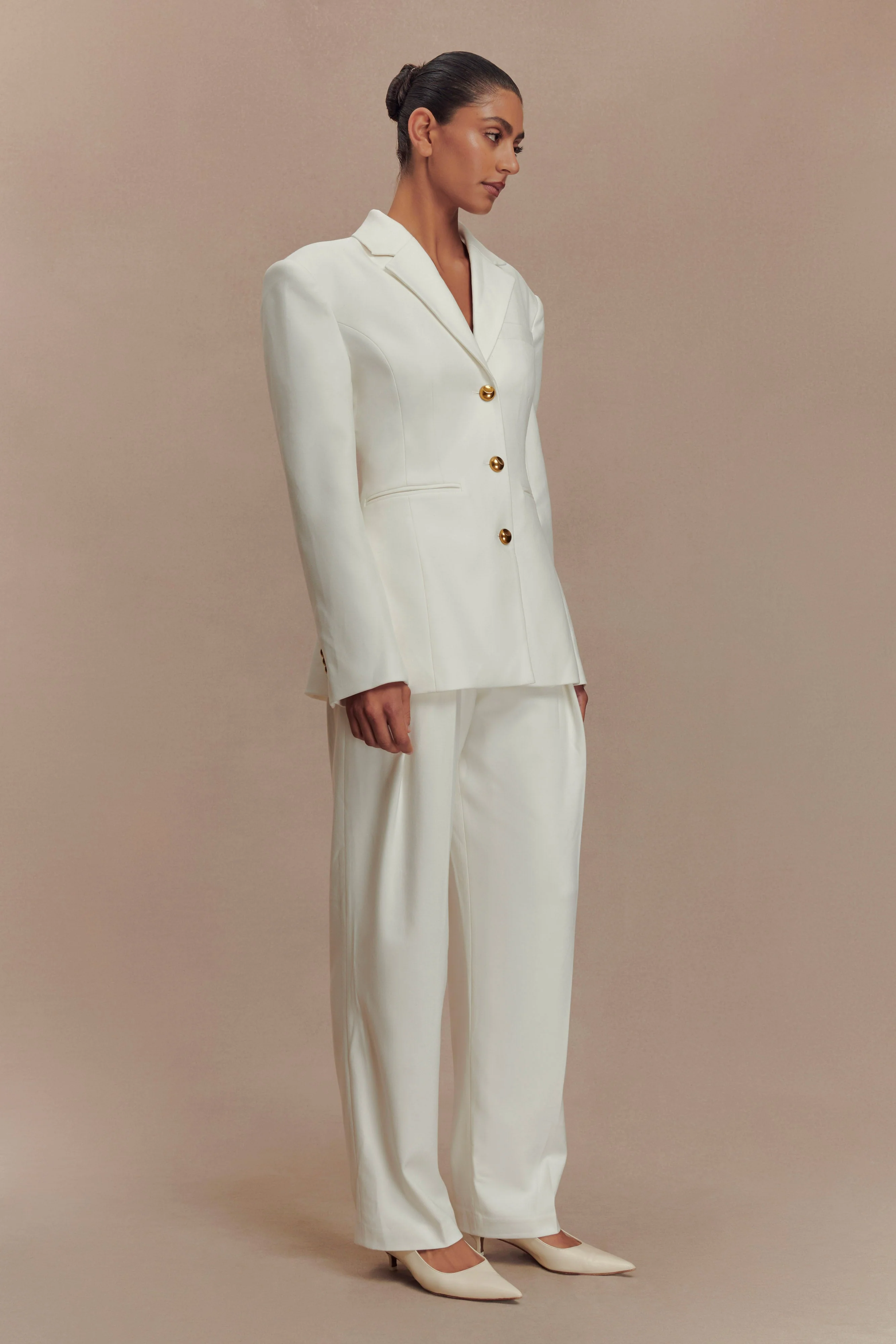 Bellamy Cinched Blazer - Ivory - Image 7