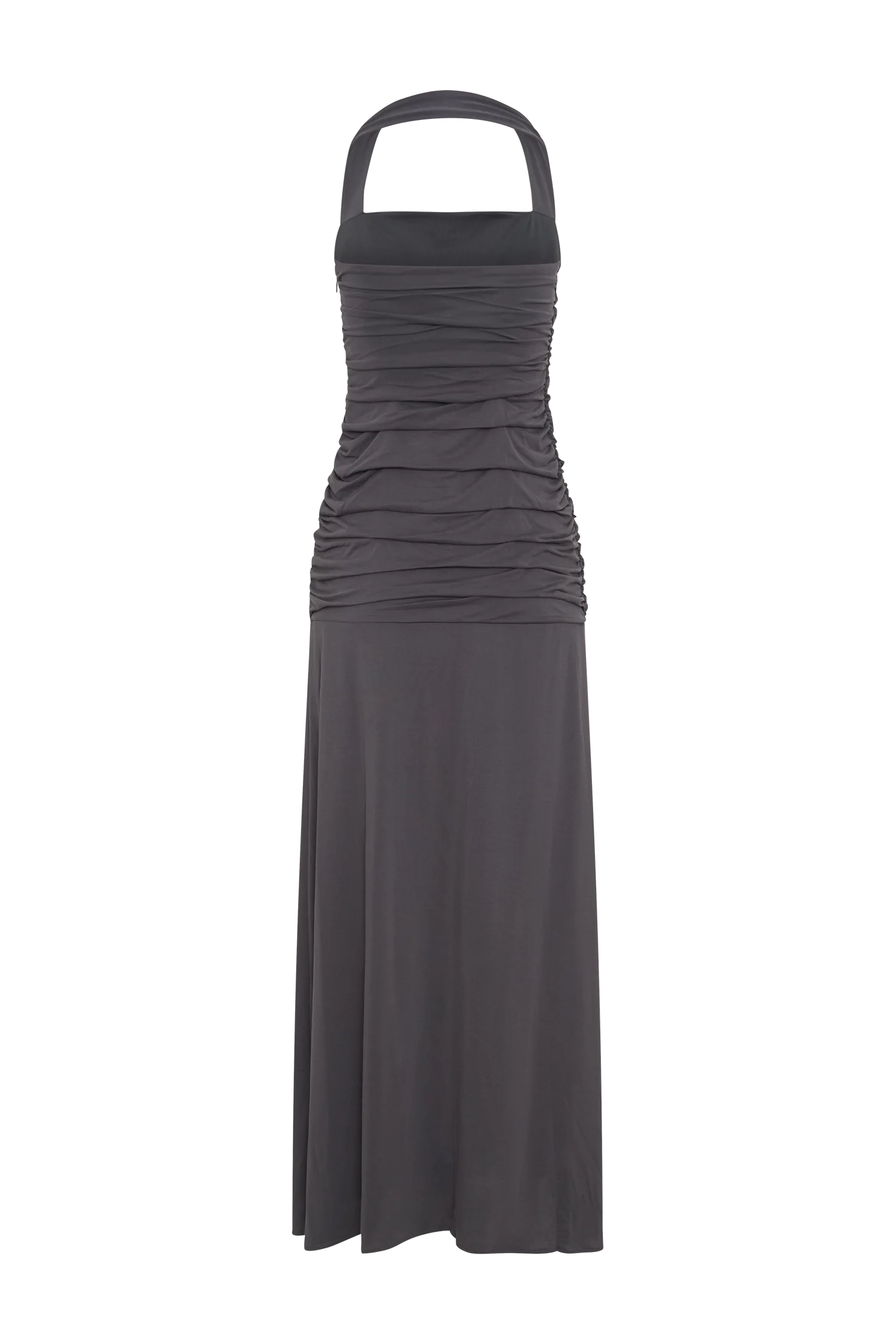Bentley Peached Jersey Halter Maxi Dress - Charcoal - Image 6