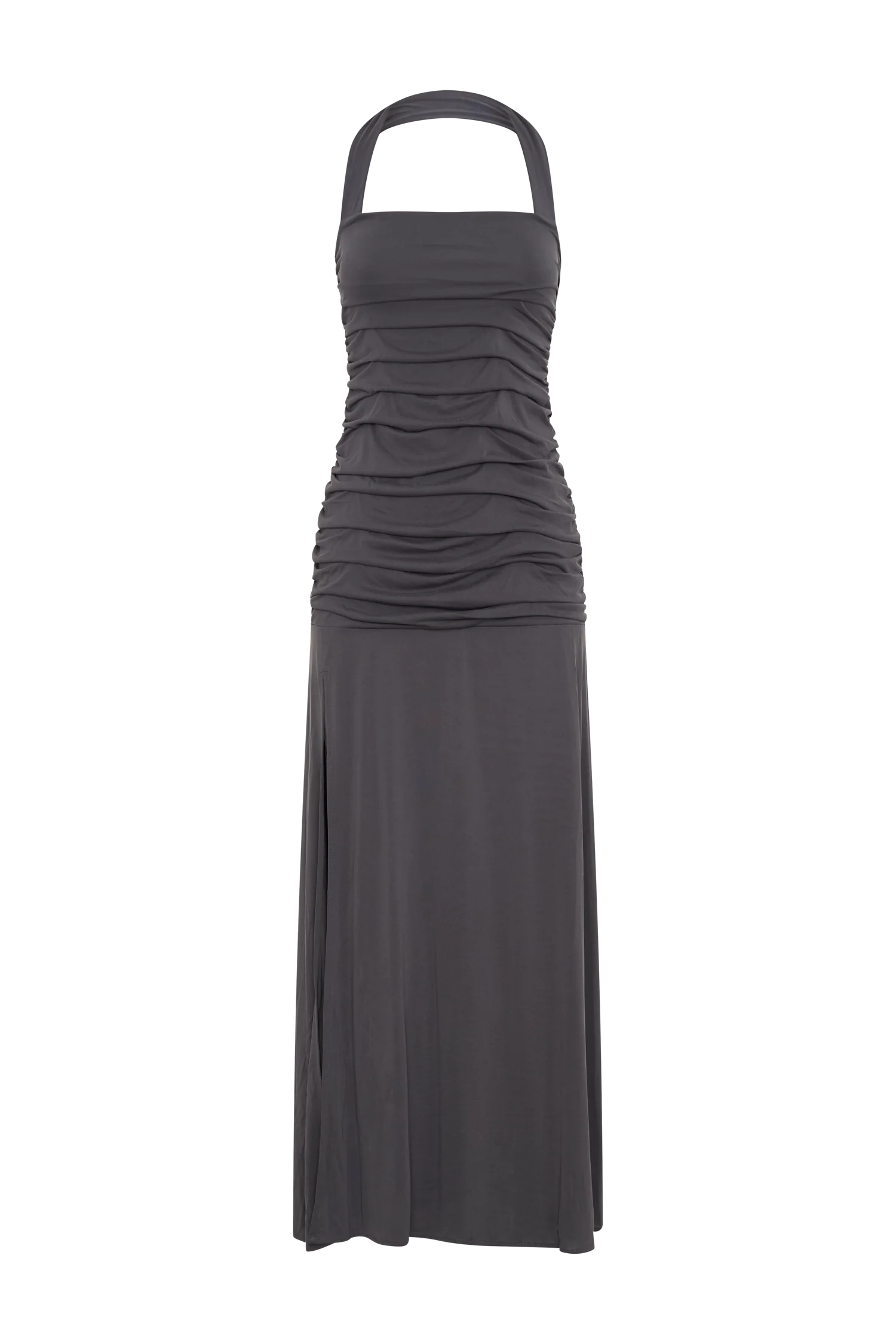 Bentley Peached Jersey Halter Maxi Dress - Charcoal - Image 7