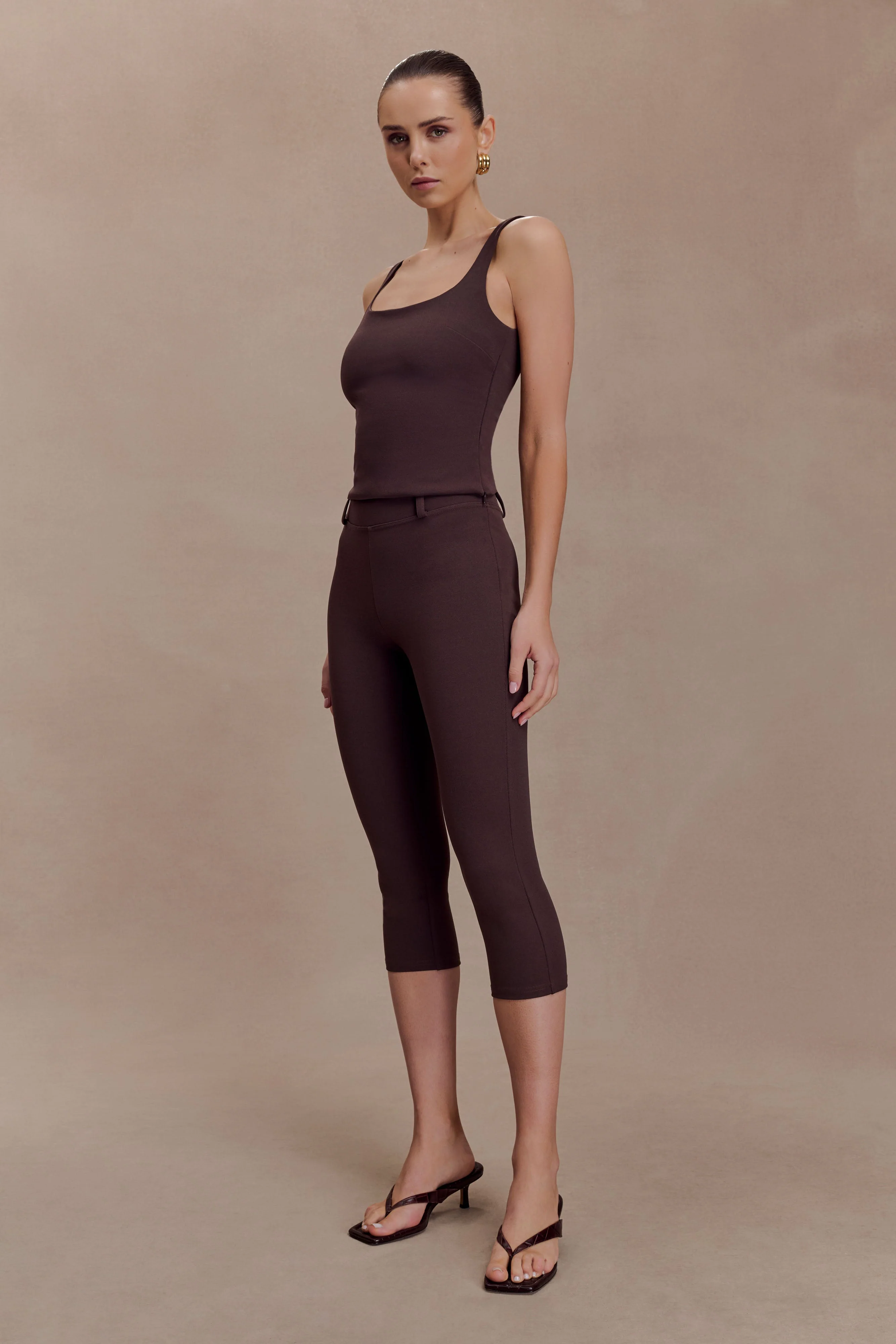 Blanca Stretch Crepe Cami Top - Chocolate - Image 4