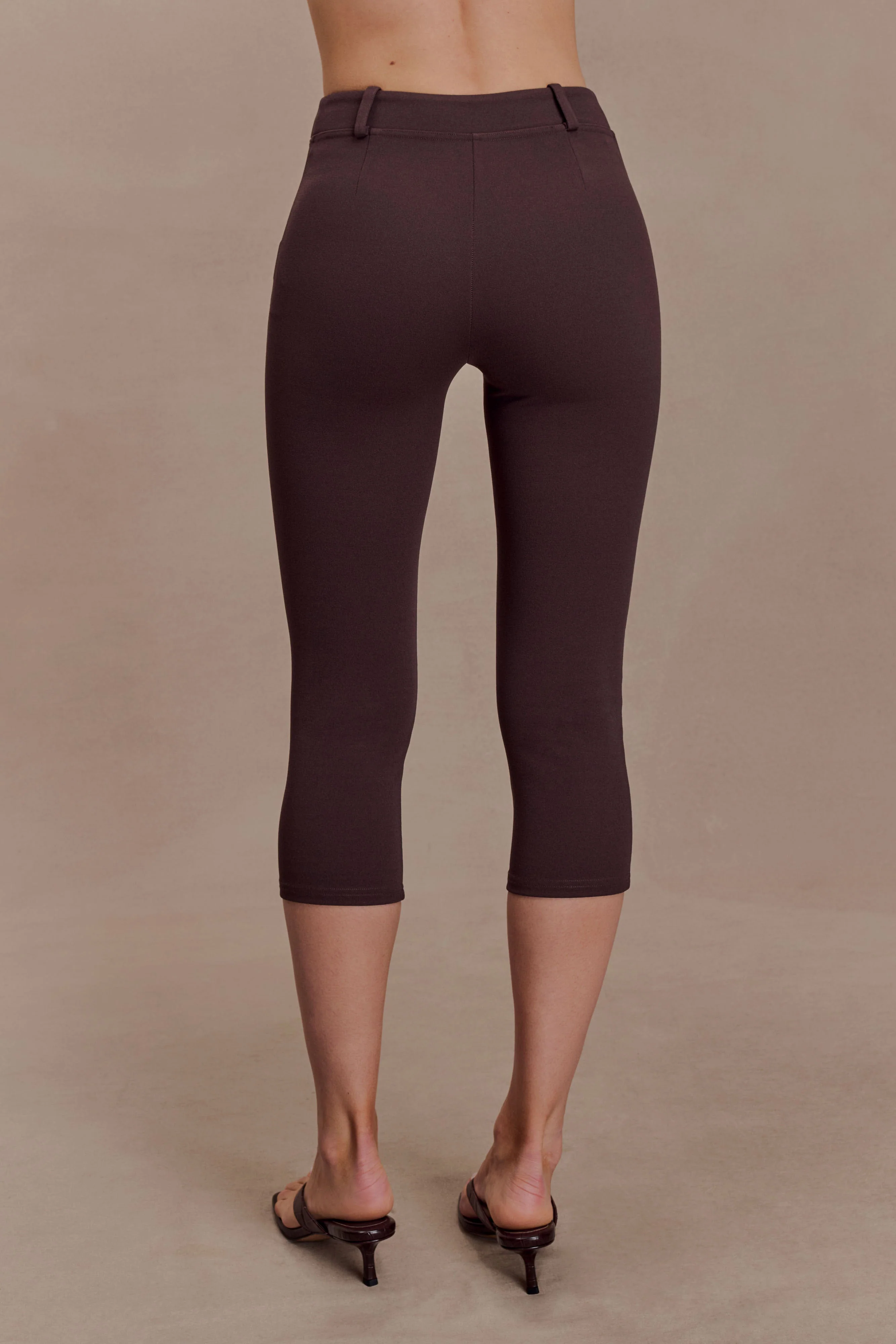 Blanca Stretch Crepe Capri Pants - Chocolate - Image 5