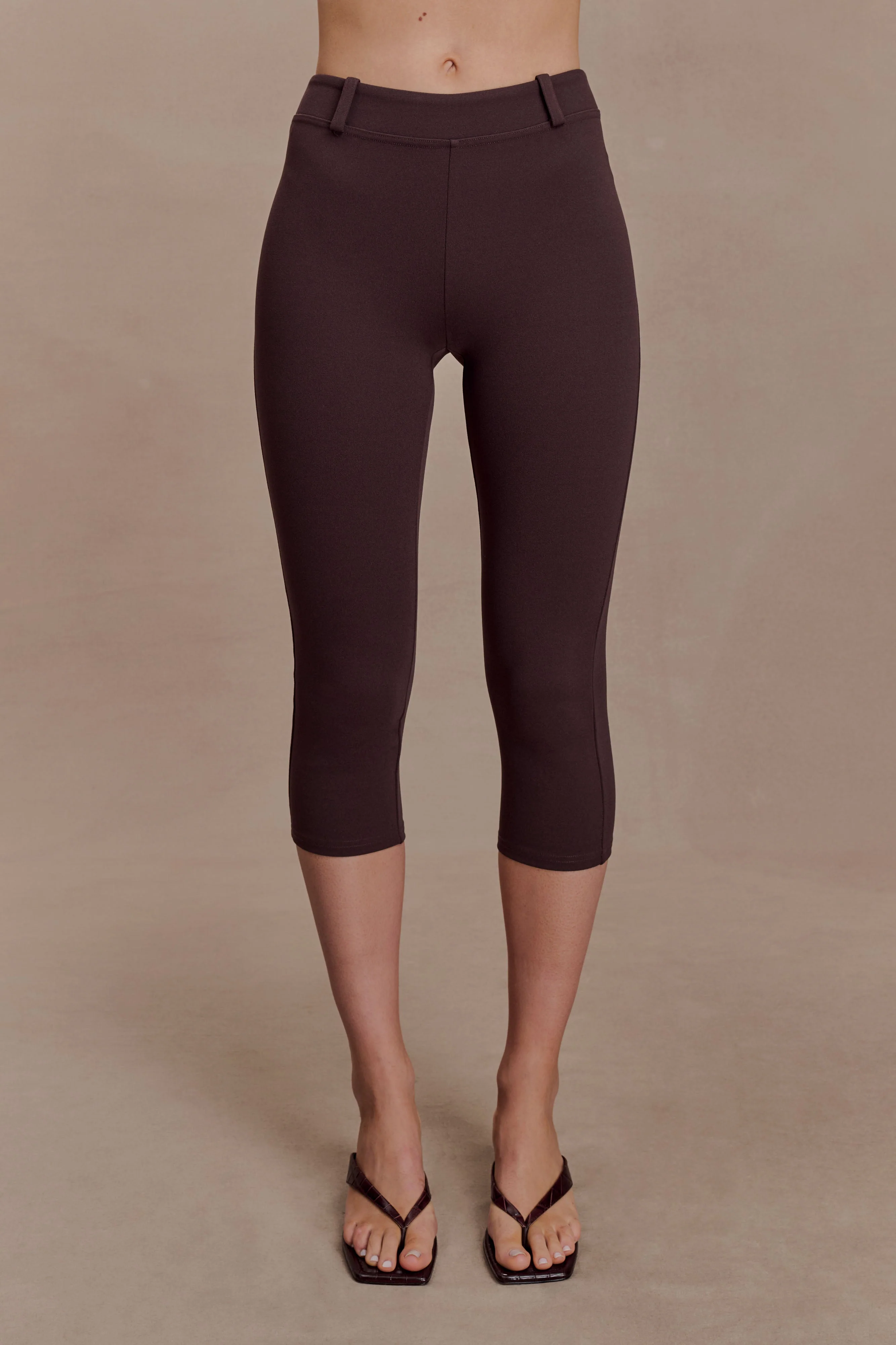 Blanca Stretch Crepe Capri Pants - Chocolate - Image 7