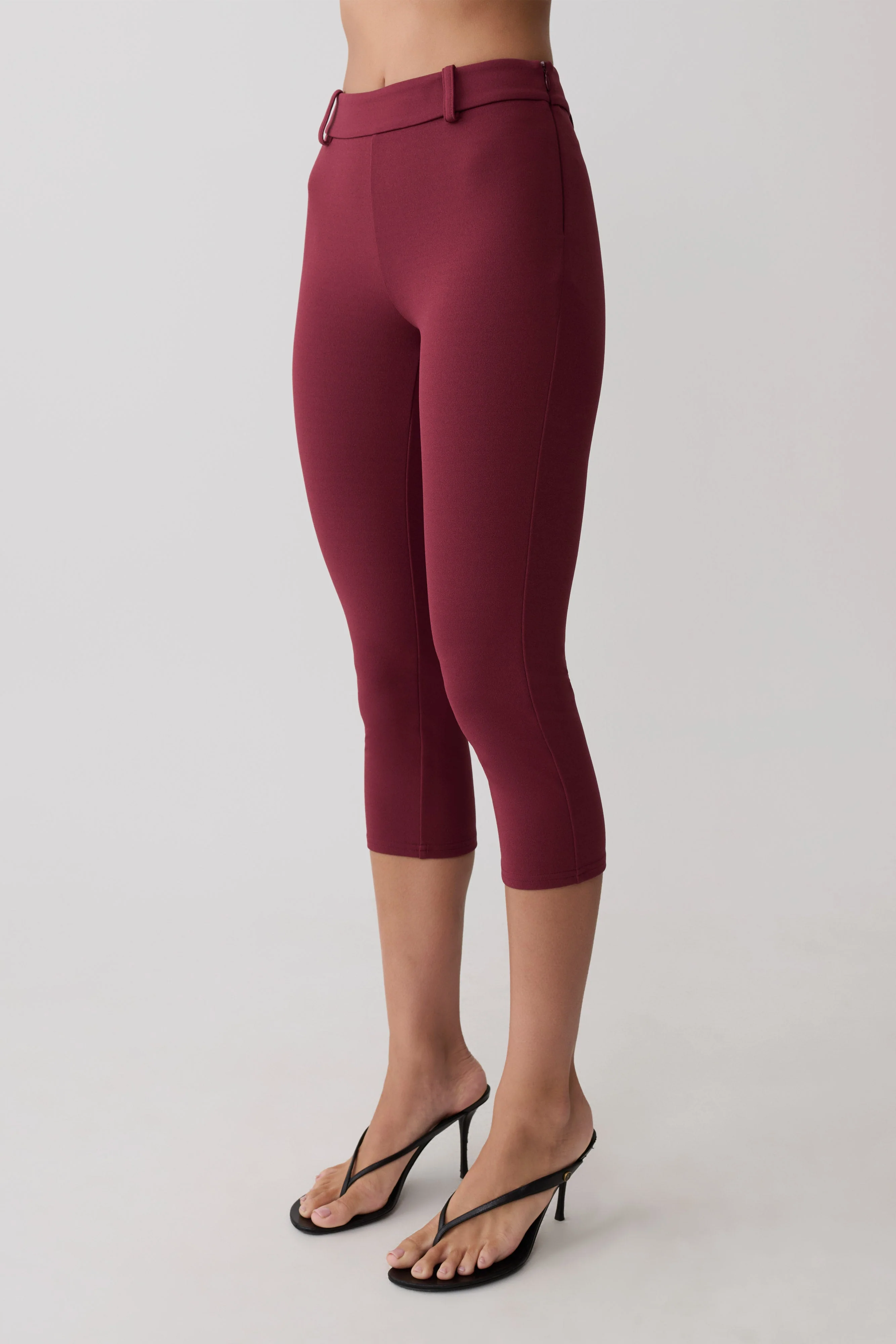 Blanca Stretch Crepe Capri Pants - Mahogany - Image 7