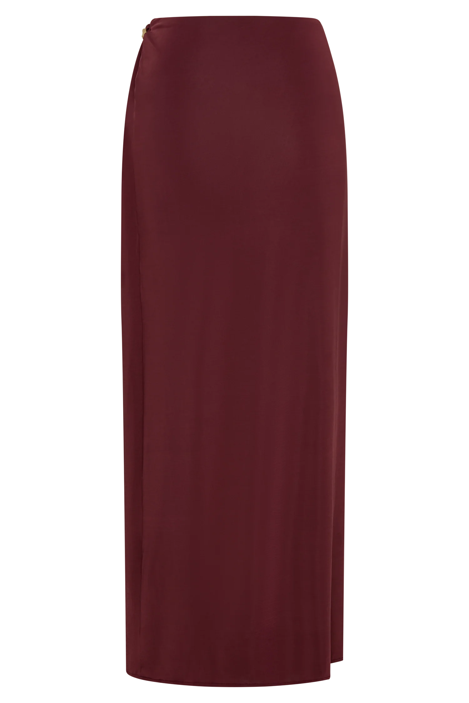 Bridget Slinky Maxi Skirt With Hardware - Burgundy - Image 8