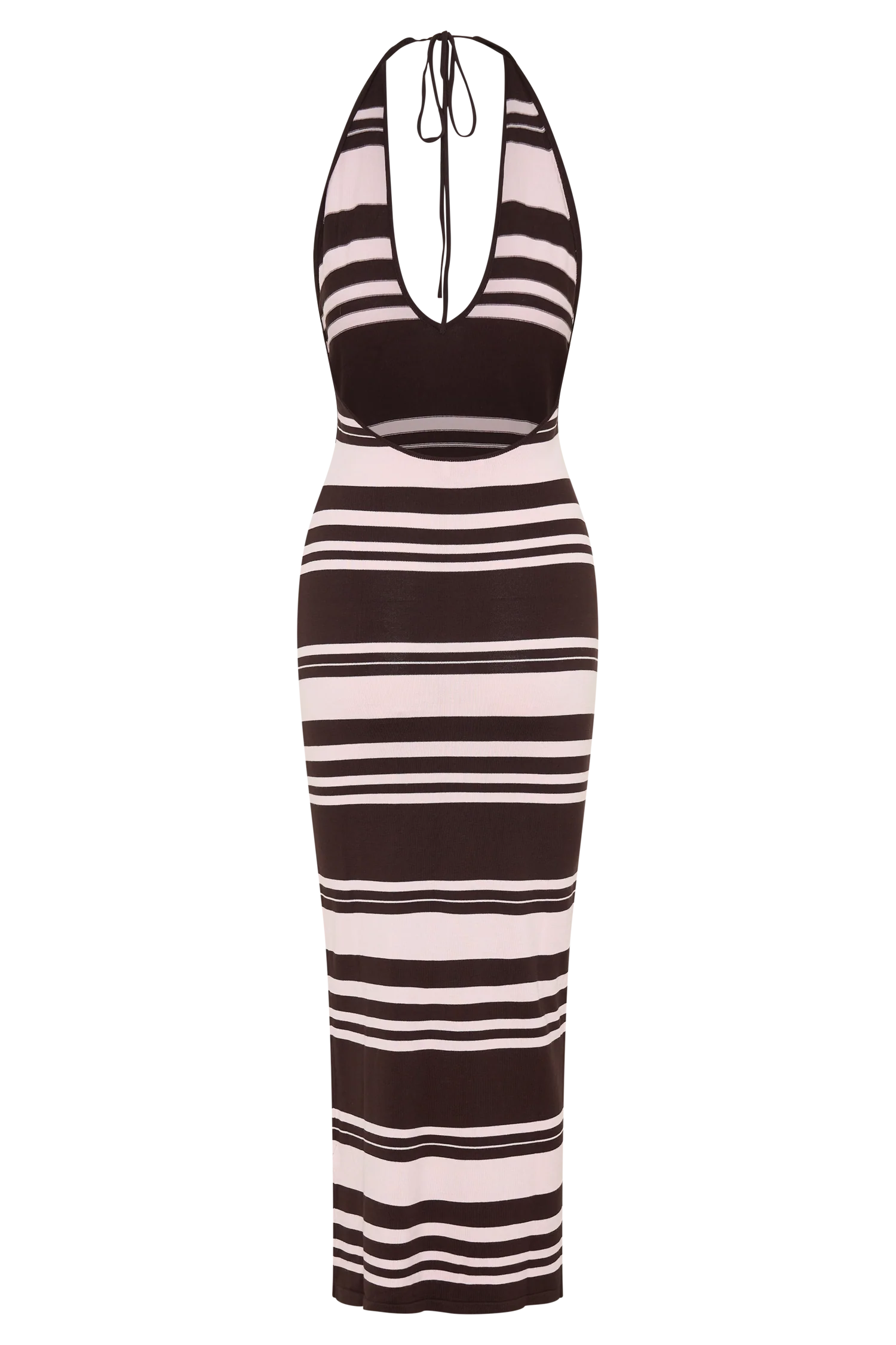 Brienne Stripe Midi Dress - Pink/Chocolate - Image 8