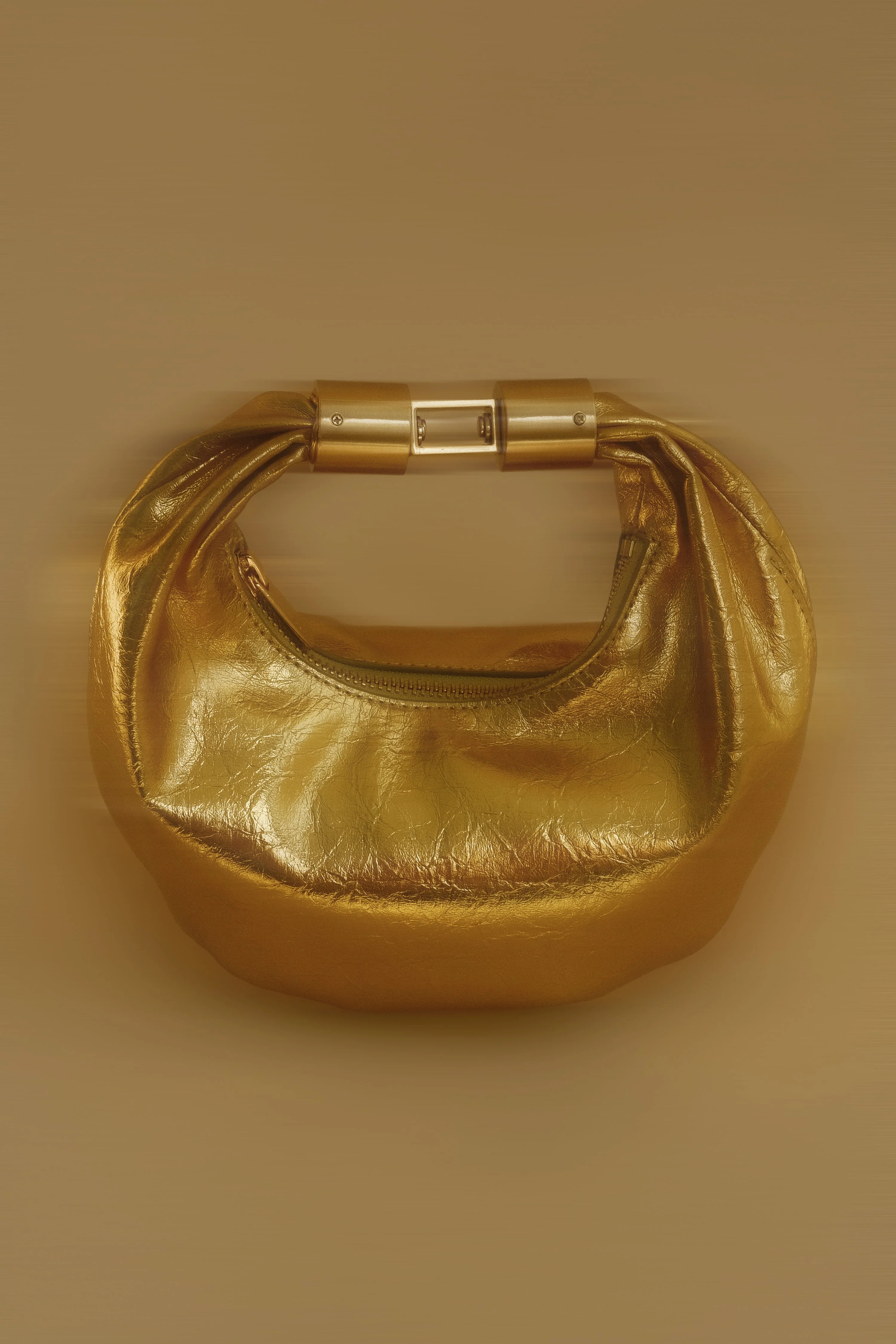 Bristol Mini Croissant Leather Bag - Gold - Image 2