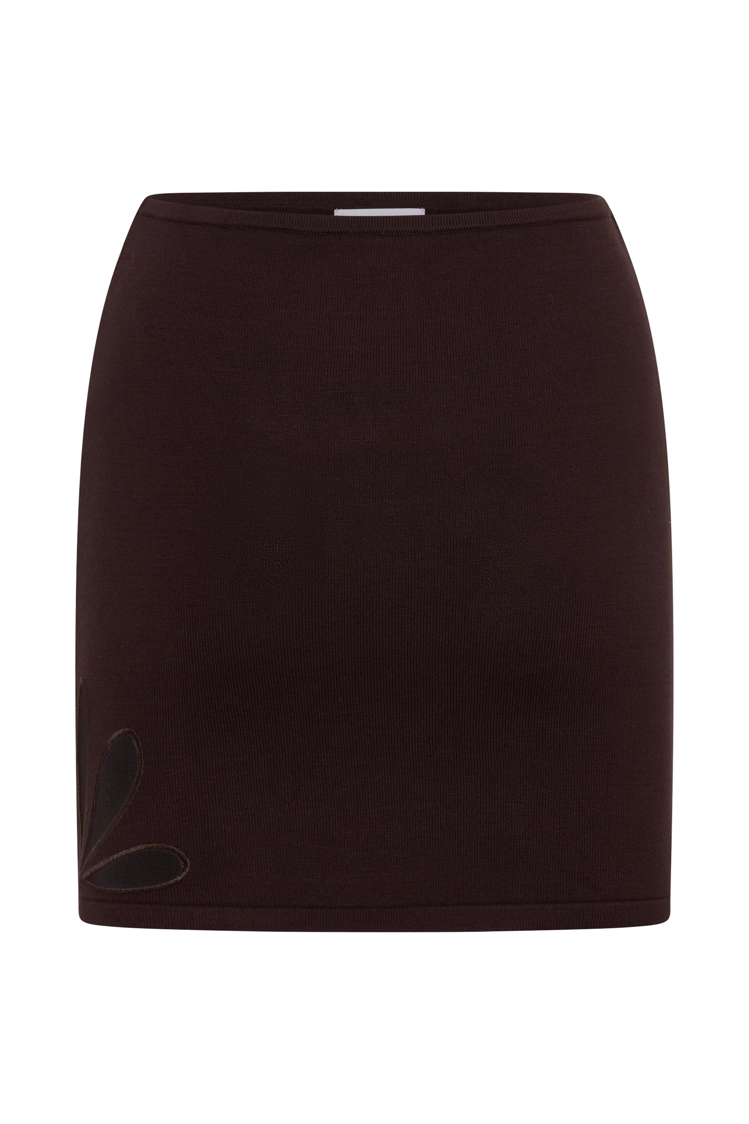 Brock Knit Cut Out Mini Skirt - Dark Chocolate - Image 8
