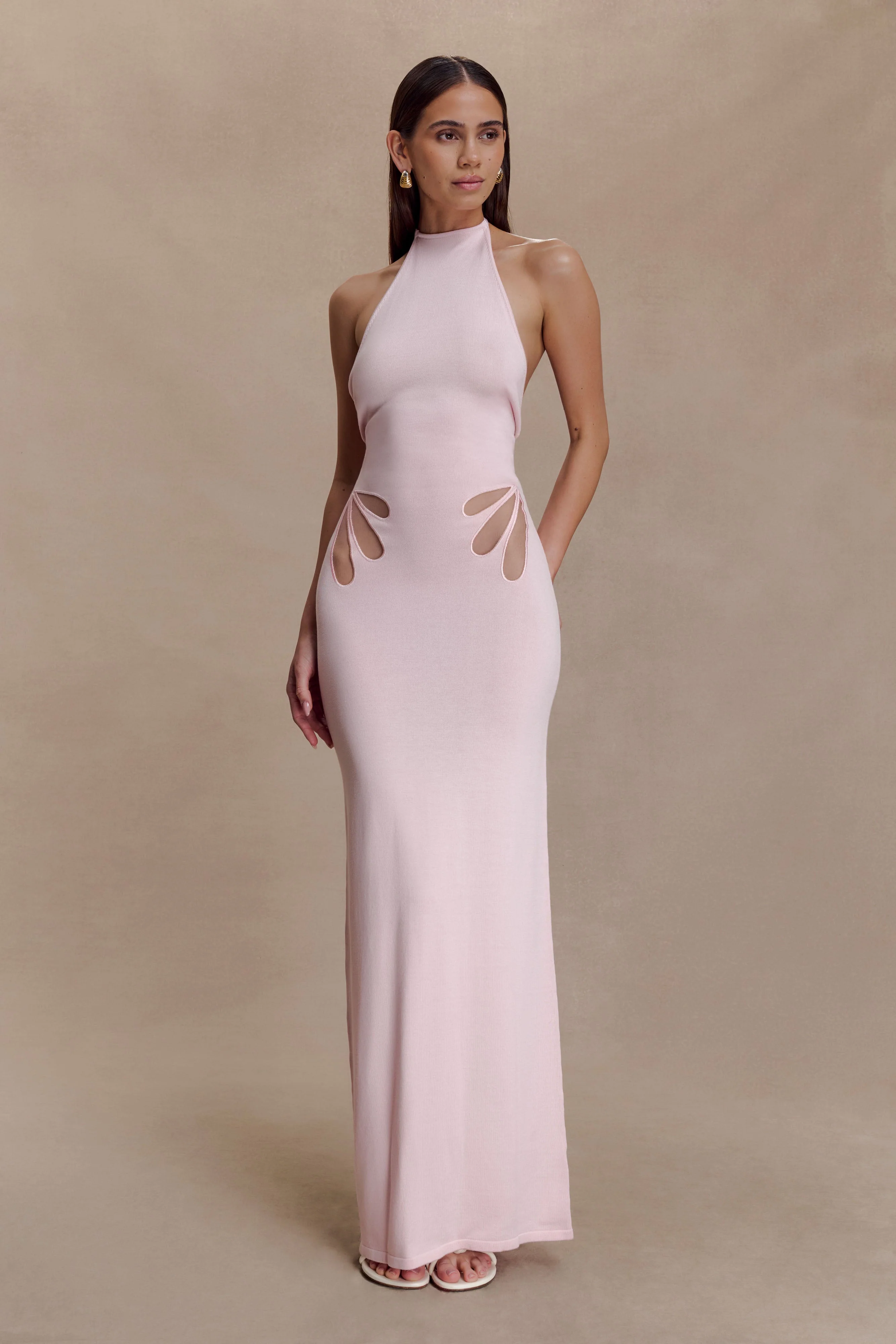 Brock Knit Halter Maxi Dress - Baby Pink - Image 5