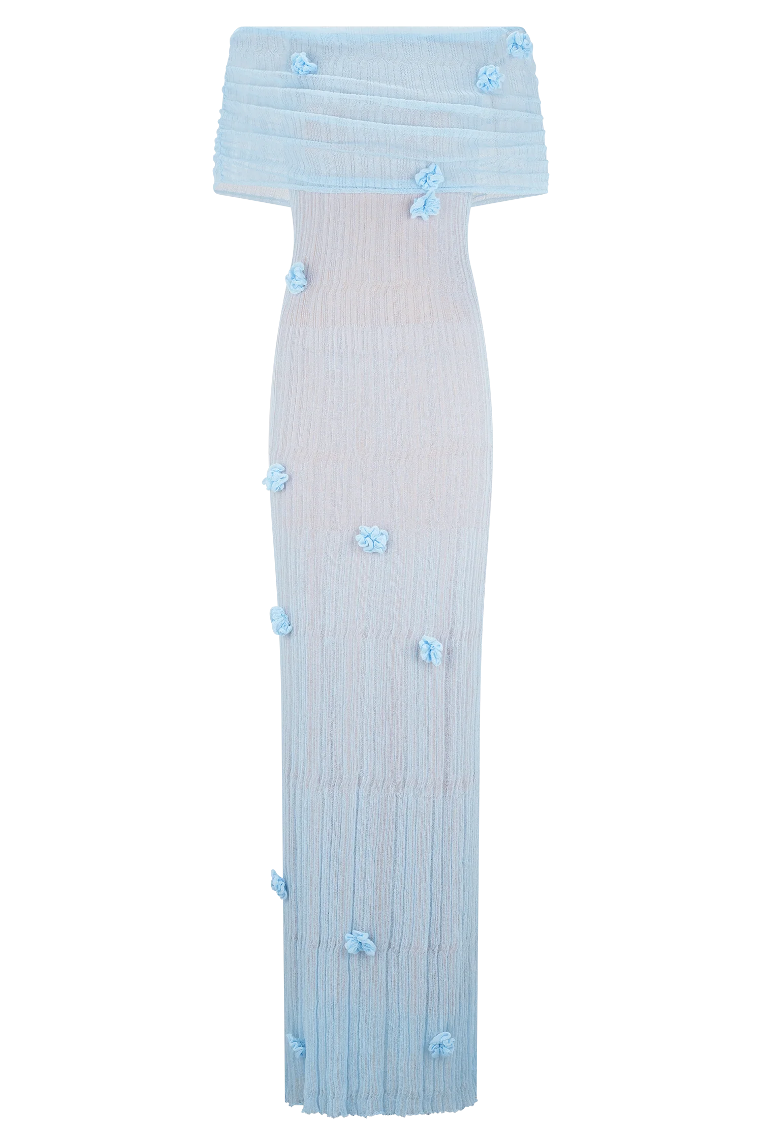 Brynn Orchid Knit Maxi Dress - Baby Blue - Image 8