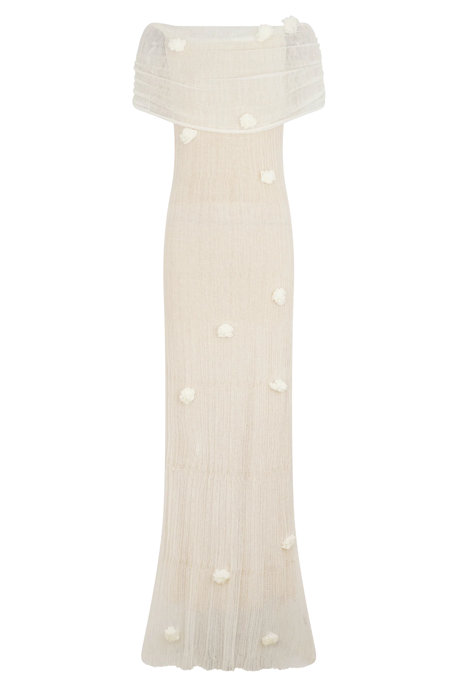 Brynn Orchid Knit Maxi Dress - Ivory - Image 7