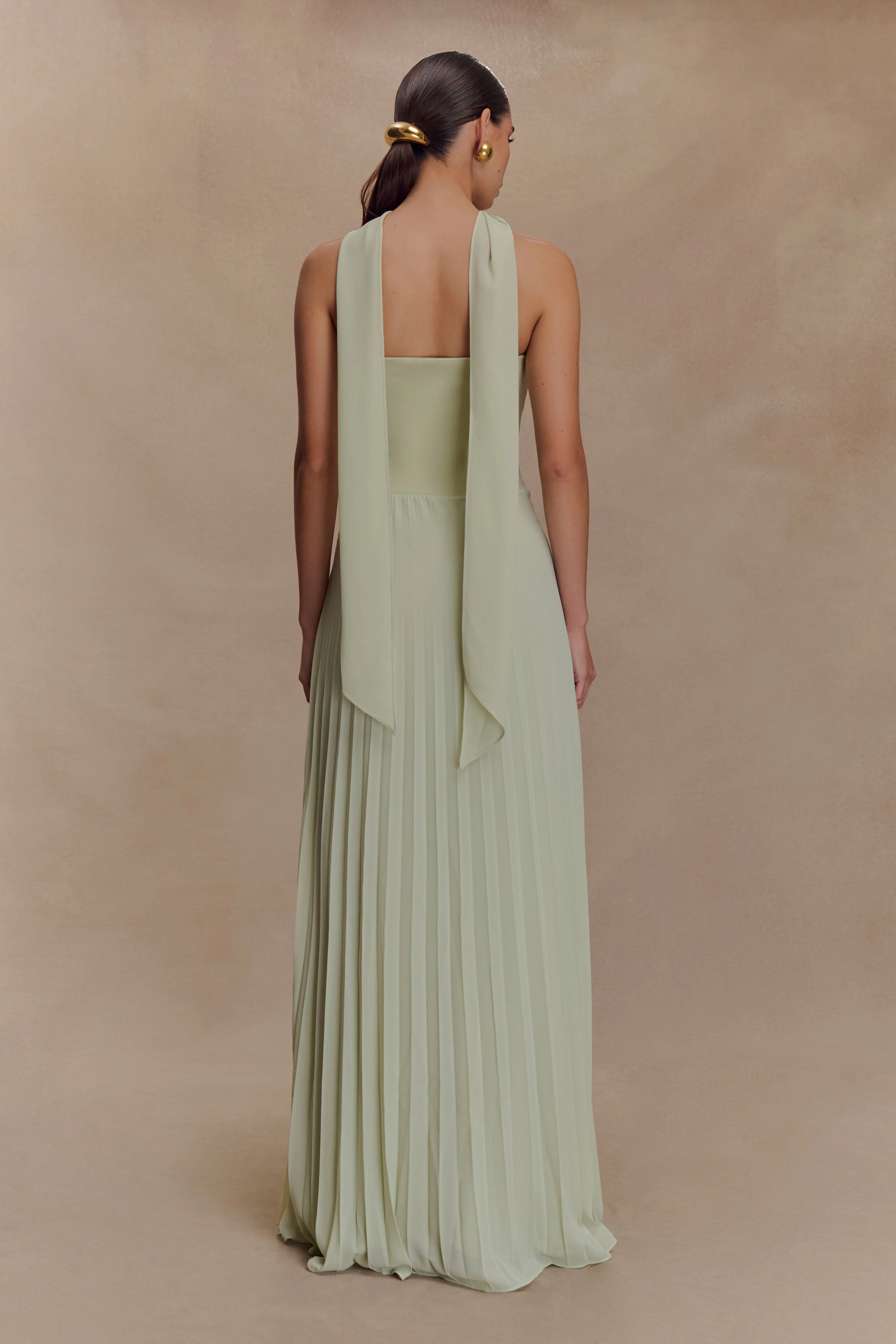 Caira Chiffon Scarf Maxi Dress - Sage - Image 2