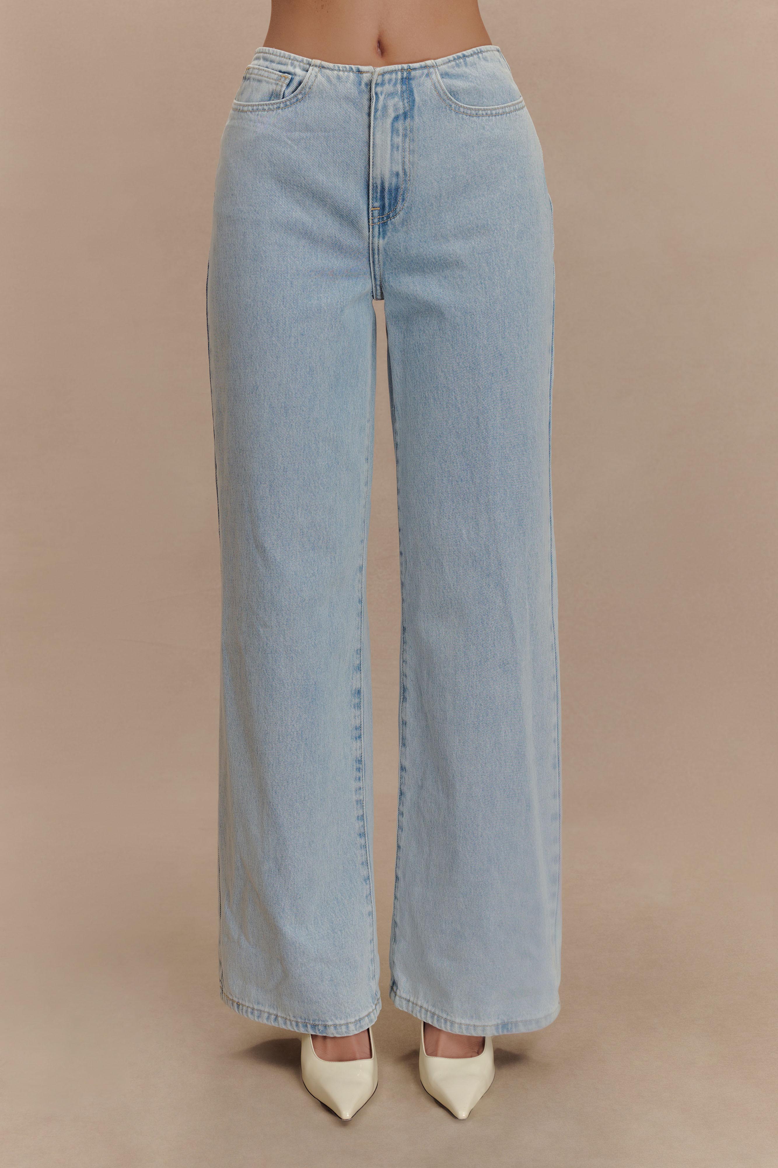 Caitlin Mid Rise Denim Jeans - Light Blue - Image 2