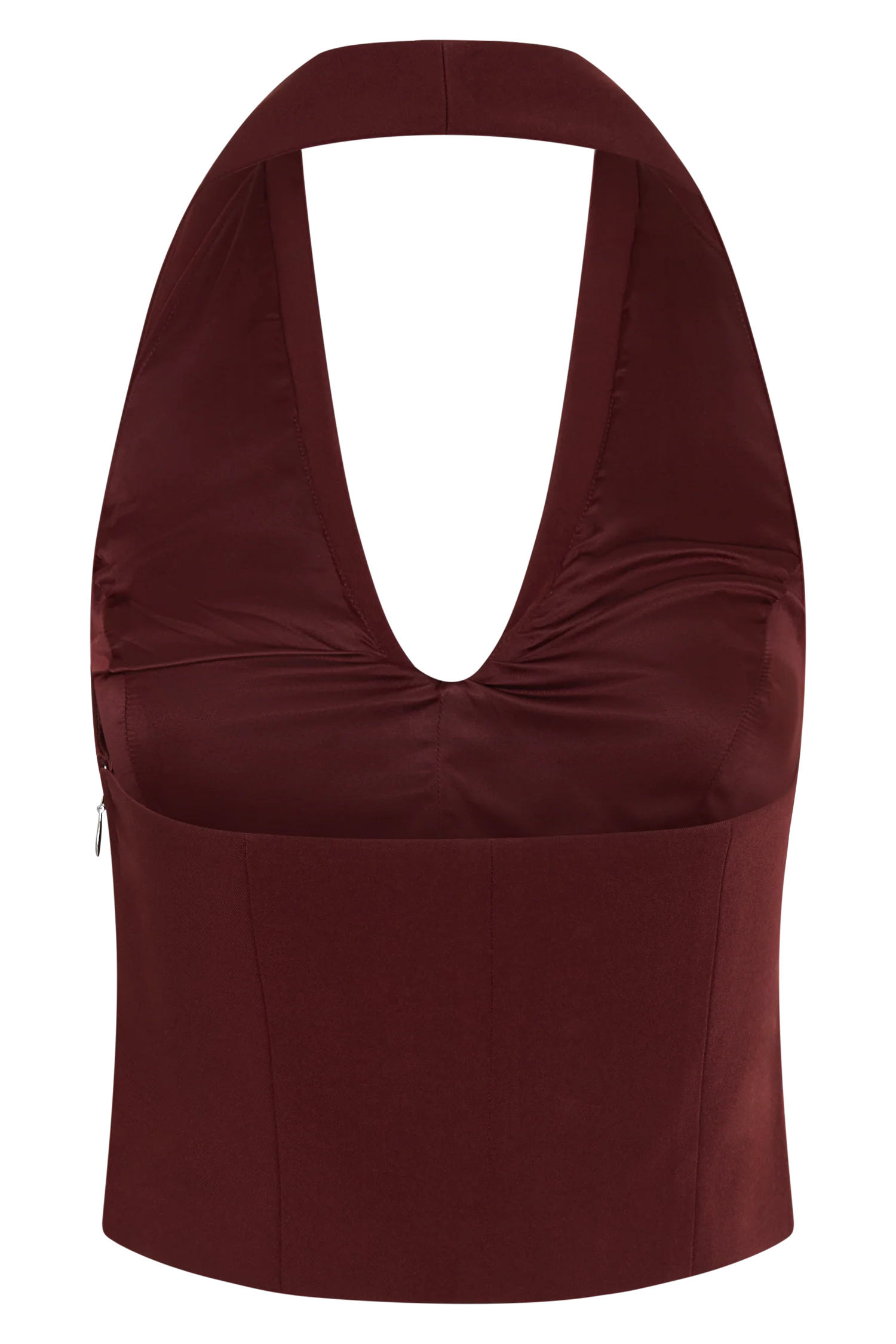 Calla Collared Sleeveless Halter Top - Merlot - Image 8