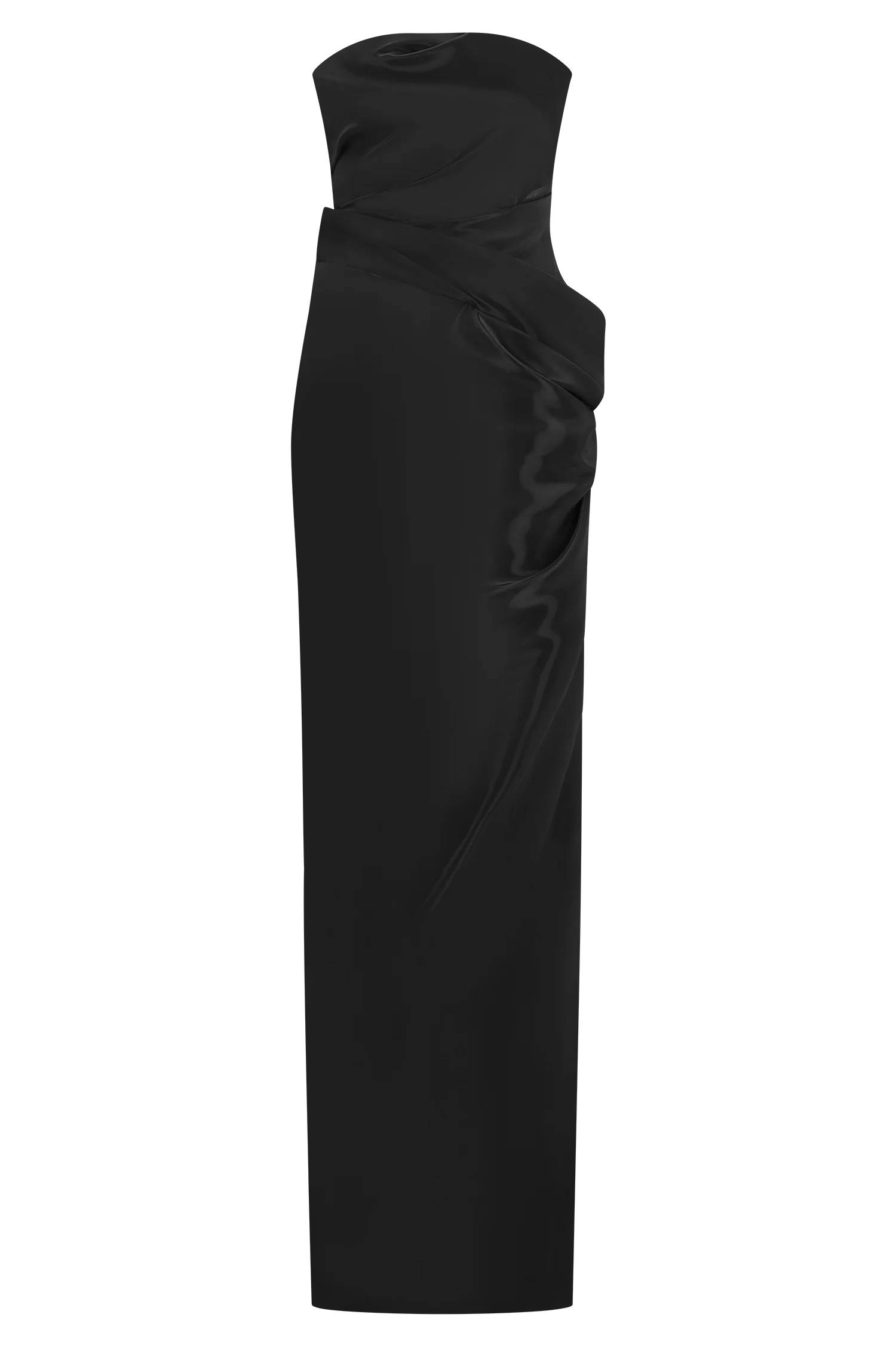 Calliope Strapless Organza Maxi Dress - Black - Image 9