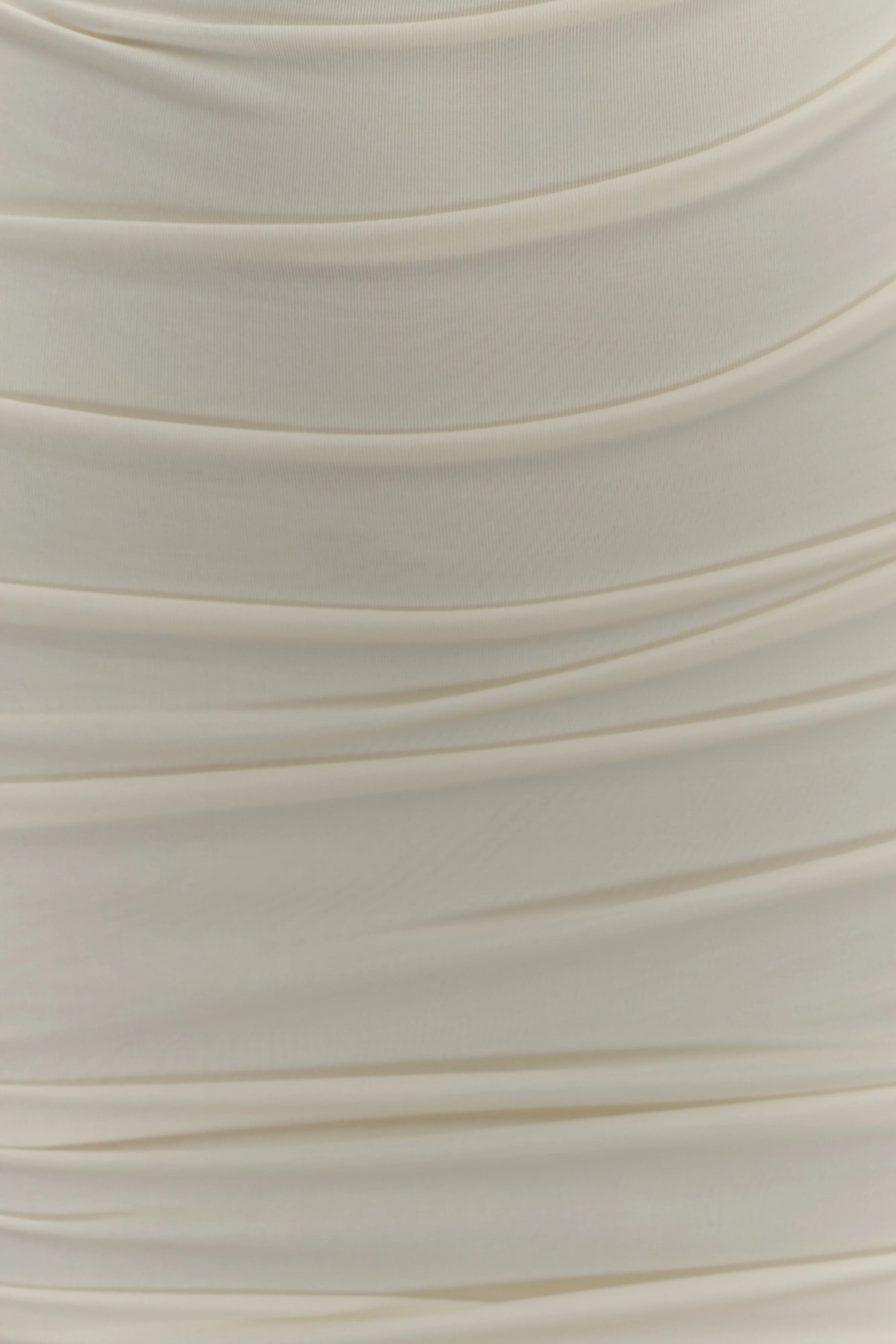 Camila Ruched Halter Midi Dress - Ivory - Image 7