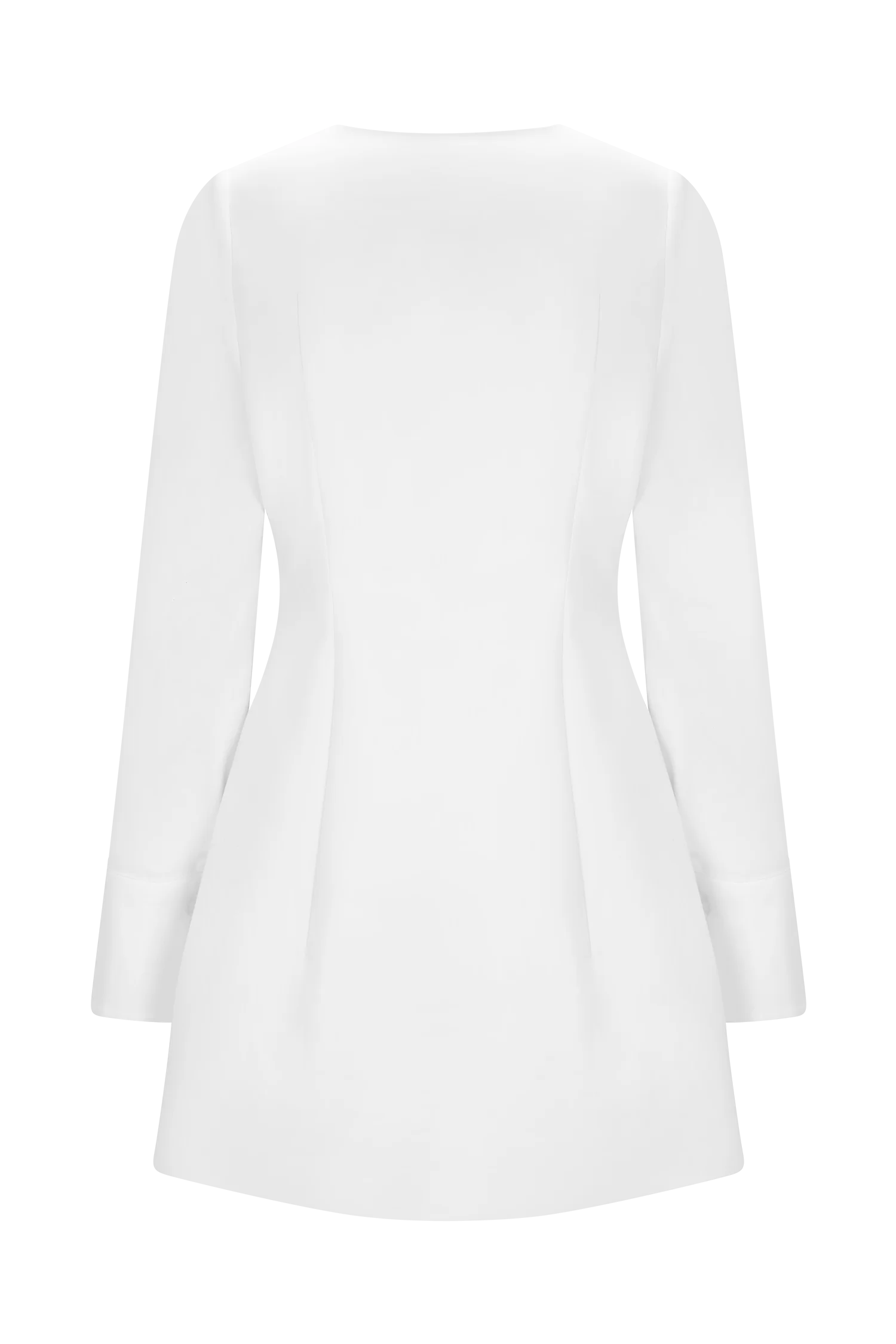 Carina Peplum Cotton Shirt Dress - White - Image 6