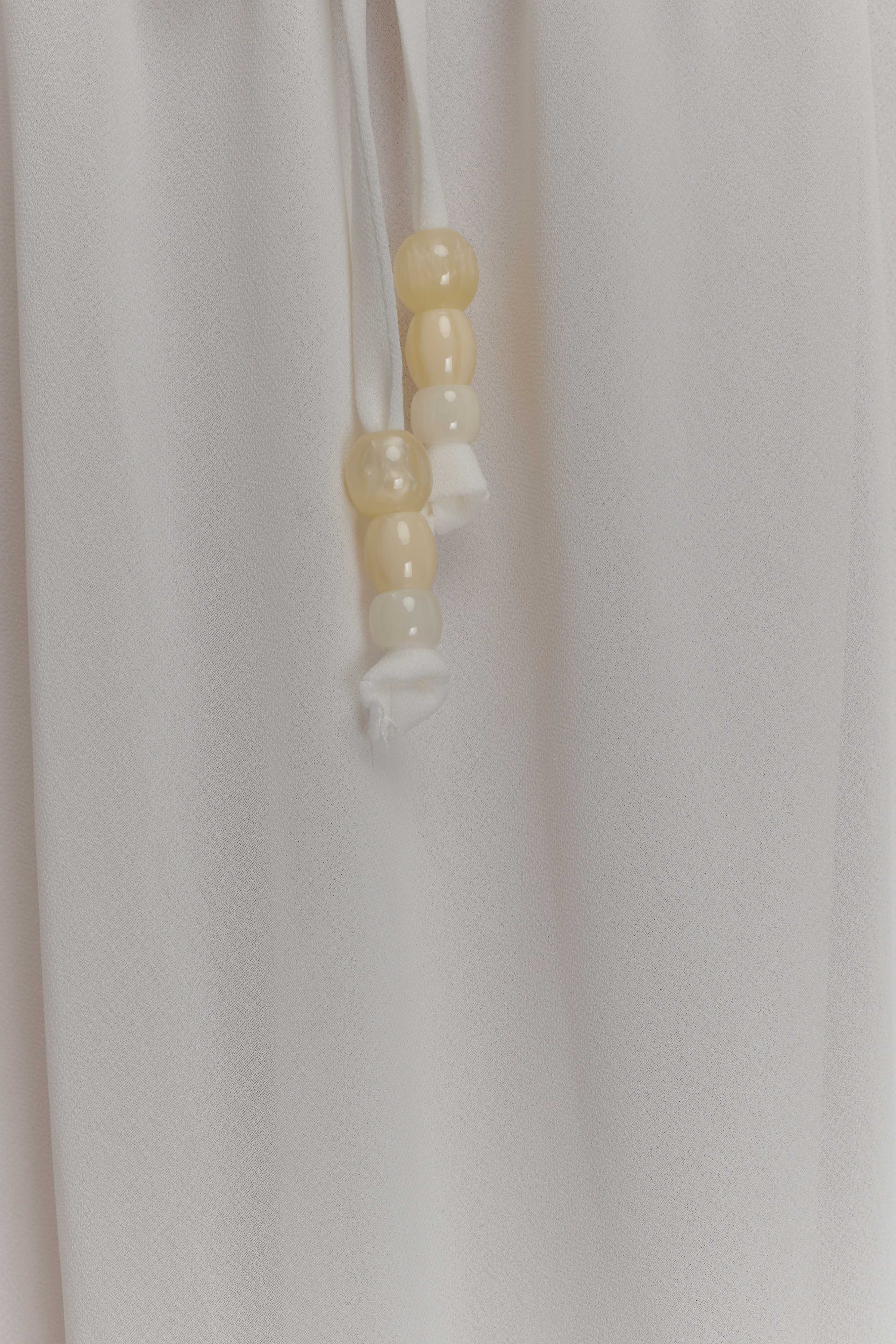 Carlie Chiffon Cross Tie Top - Ivory - Image 8