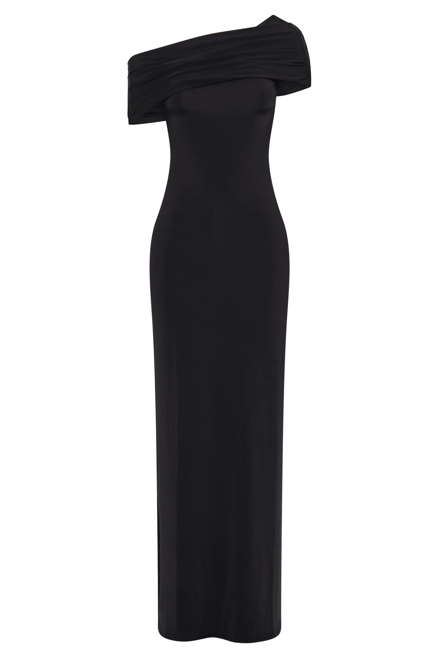 Cassandra Off Shoulder Slinky Maxi Dress - Black - Image 6
