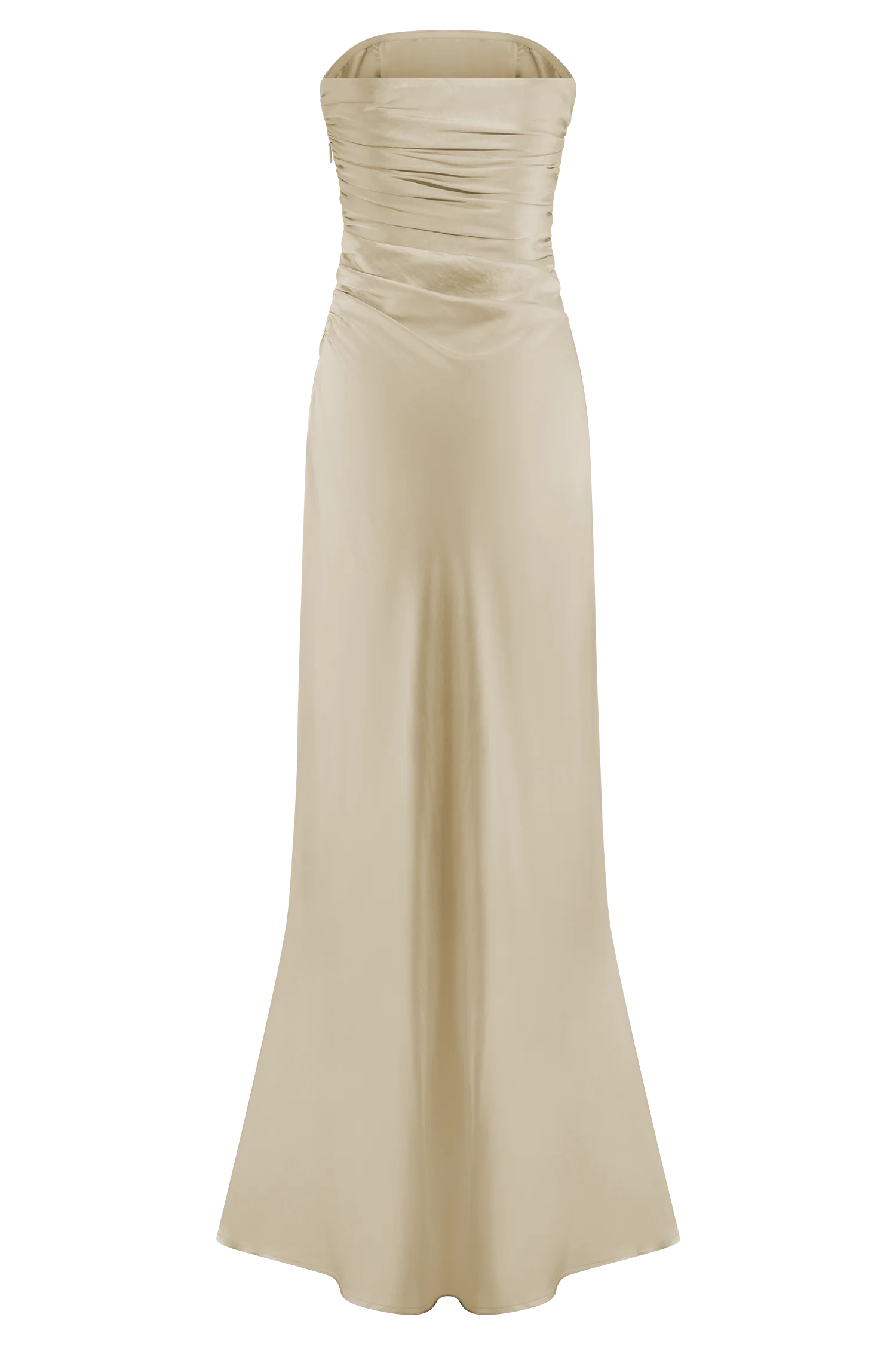 Cedar Strapless Satin Maxi Dress - Blush Gold - Image 12