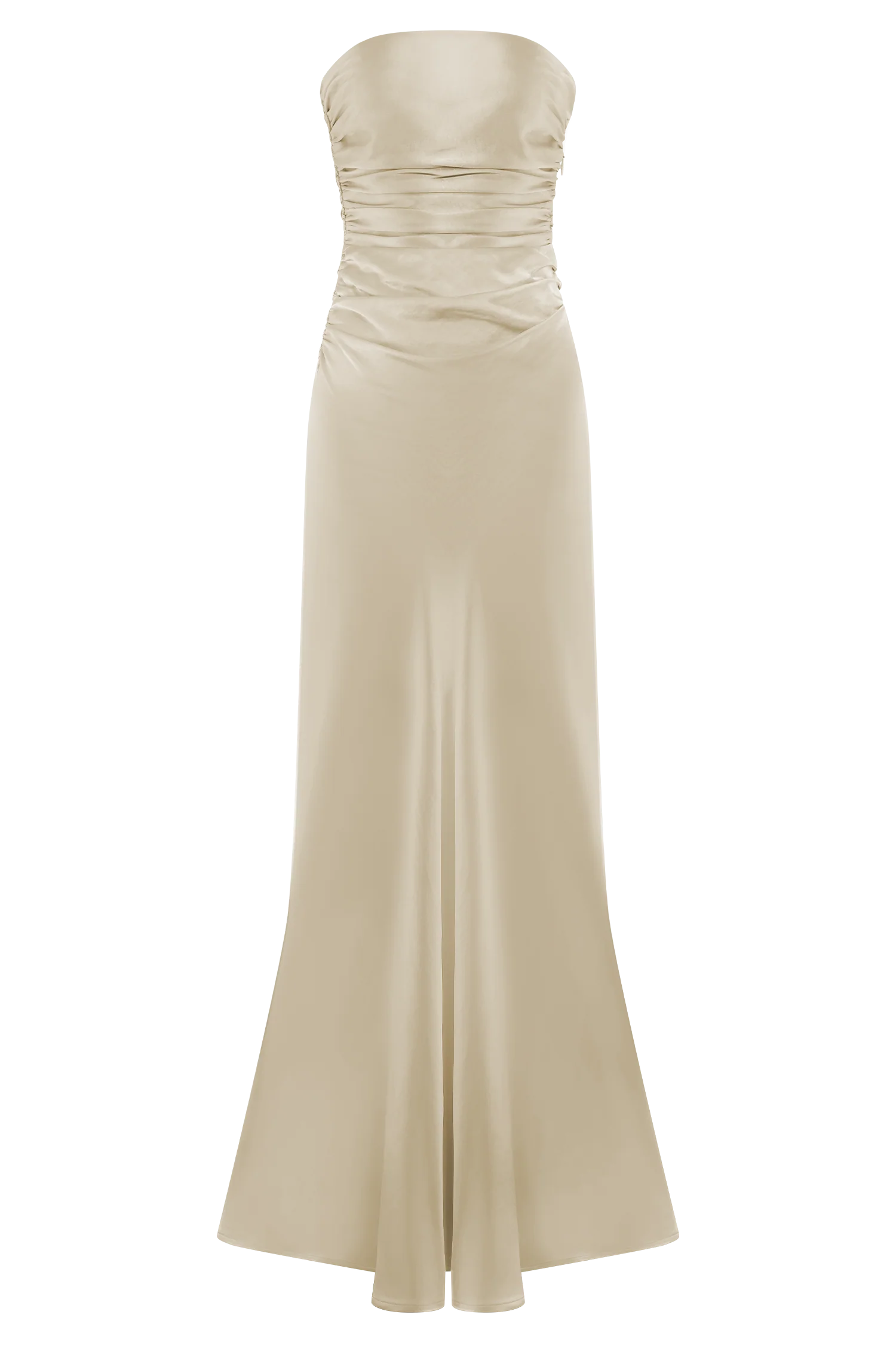 Cedar Strapless Satin Maxi Dress - Blush Gold - Image 13