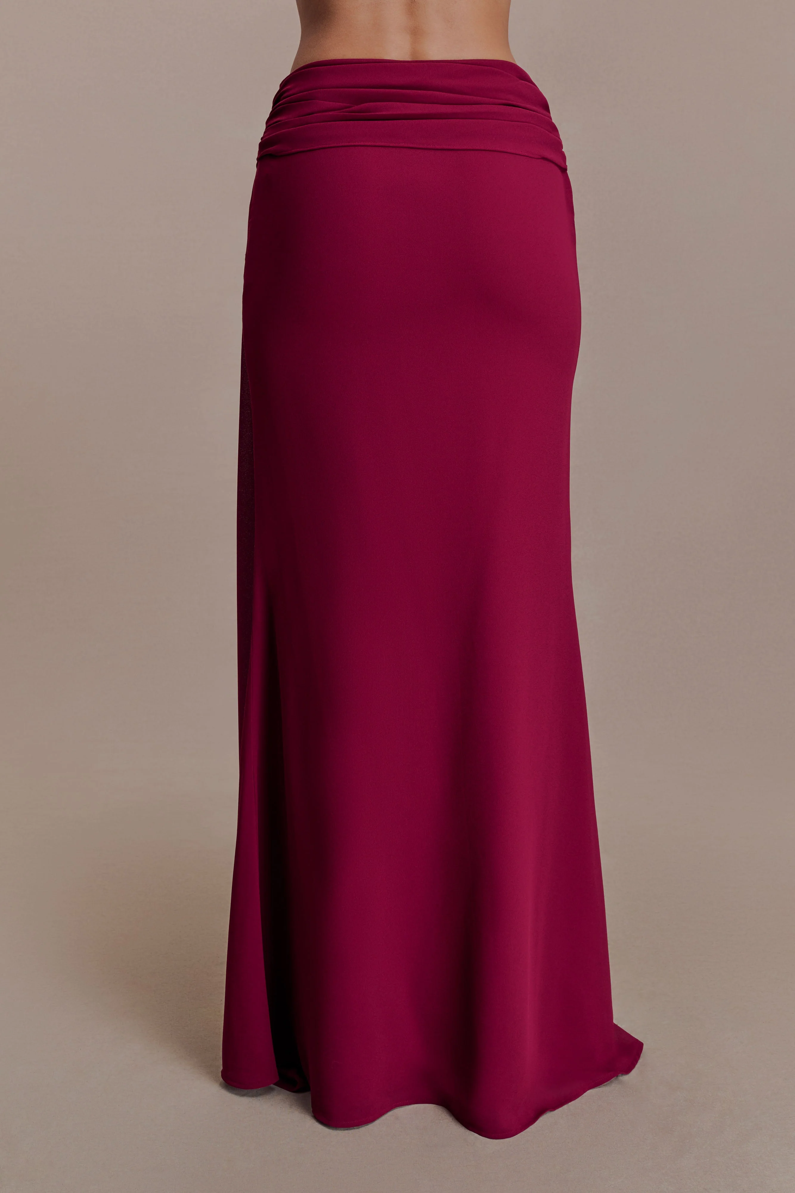 Celina Chiffon Overlay Maxi Skirt - Cherry Red - Image 8