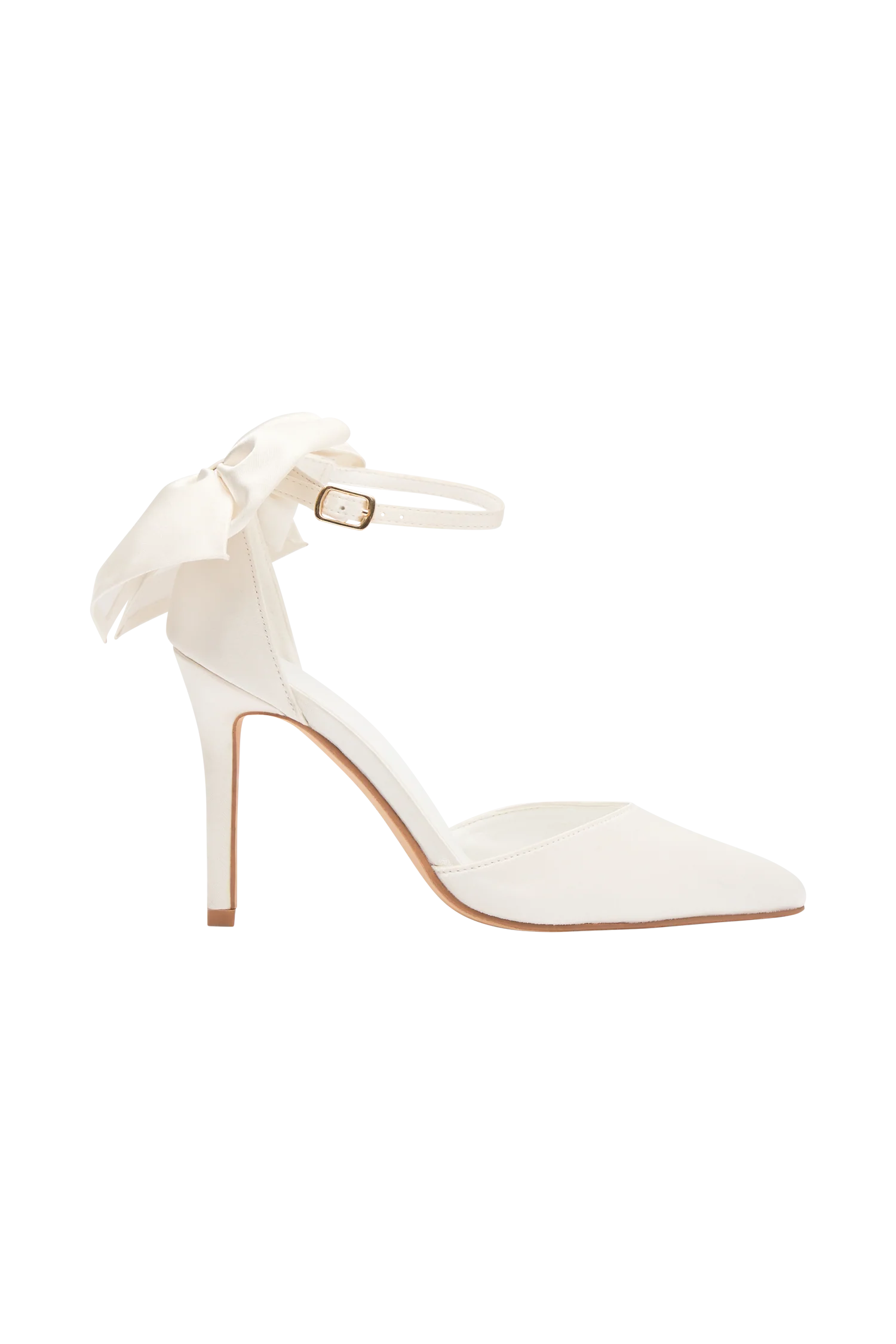 Charmed Satin Bow Heel - White - Image 11