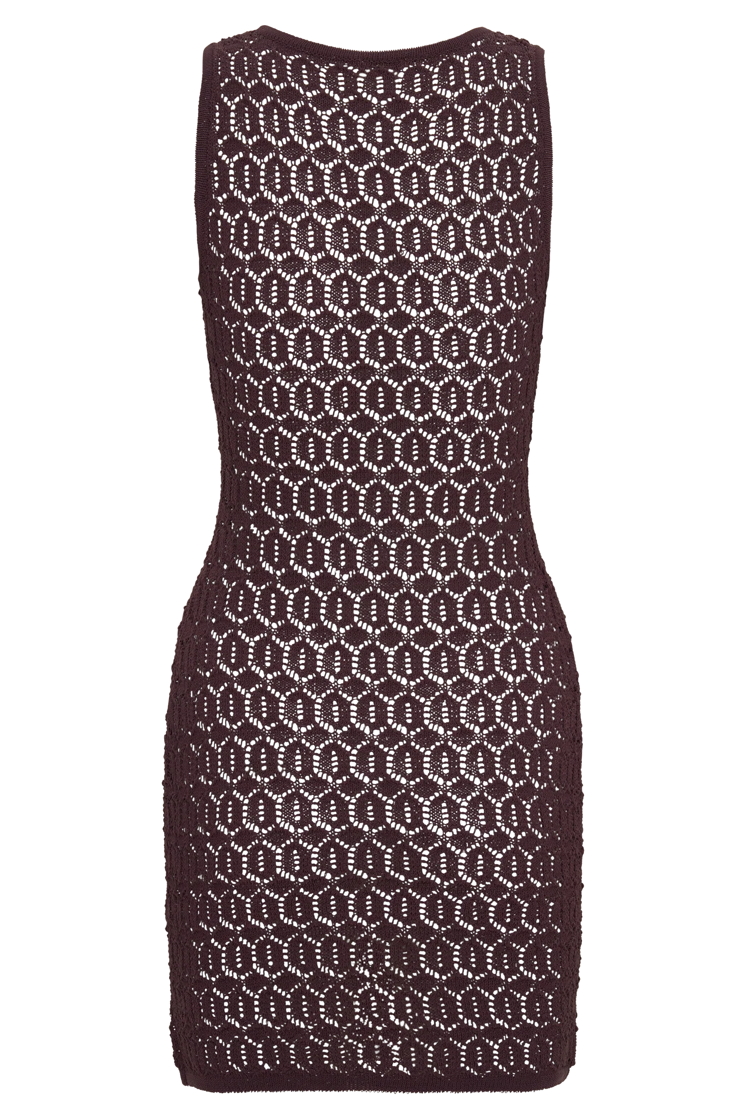 Cherly Knit Crochet Mini Dress - Chocolate - Image 6