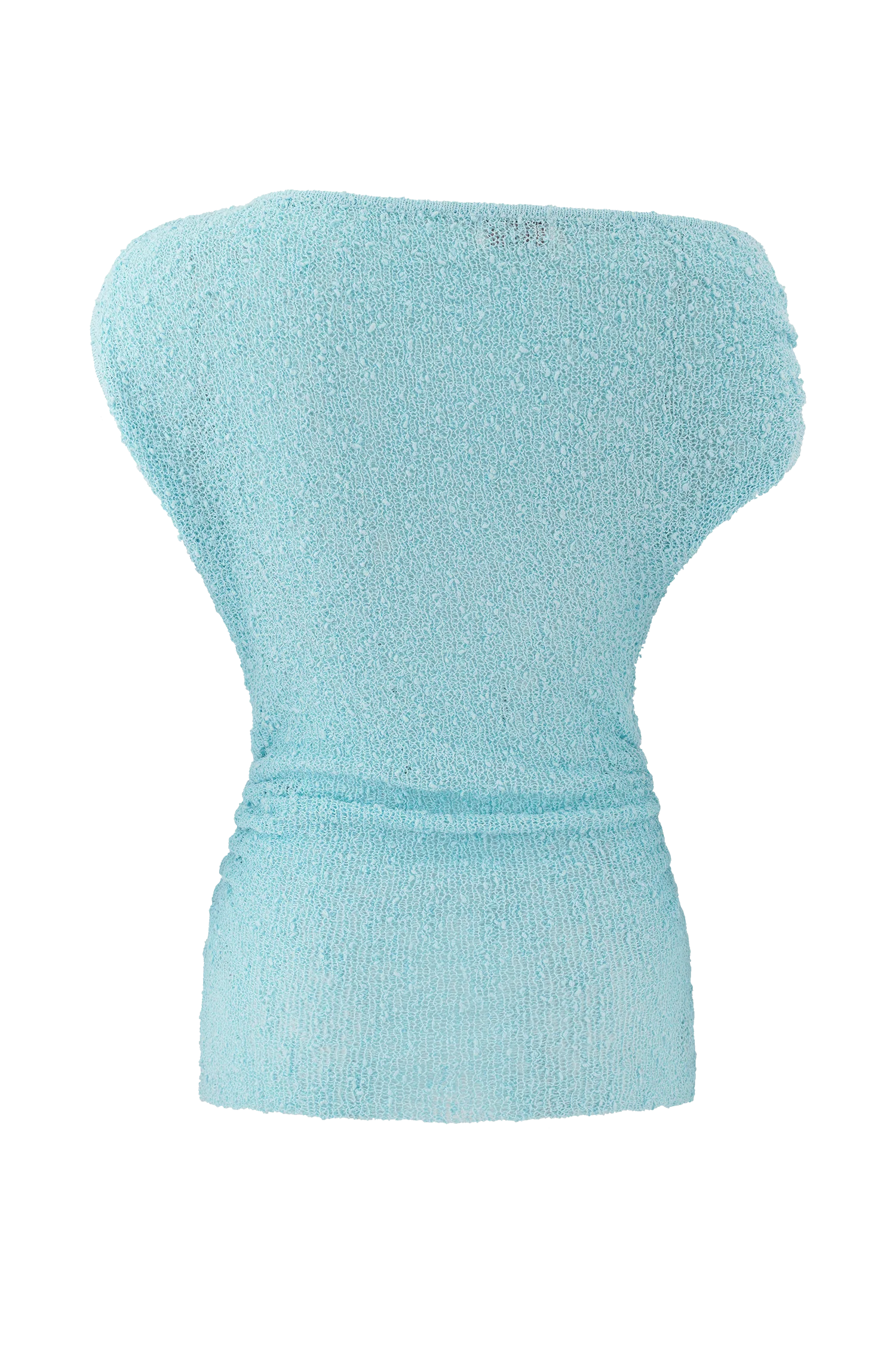 Chloe Off Shoulder Boucle Knit Top - Light Blue - Image 8