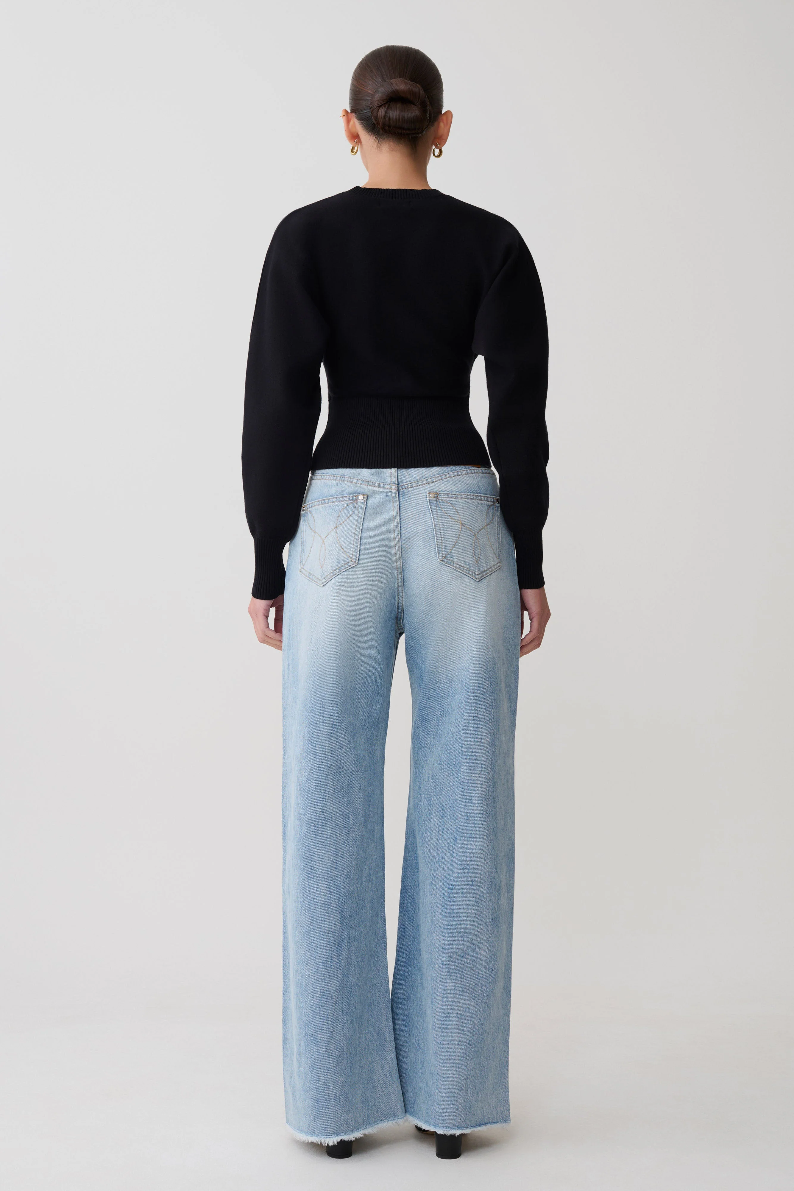 Ciaralee Cinched Waist Jumper - Black - Image 2