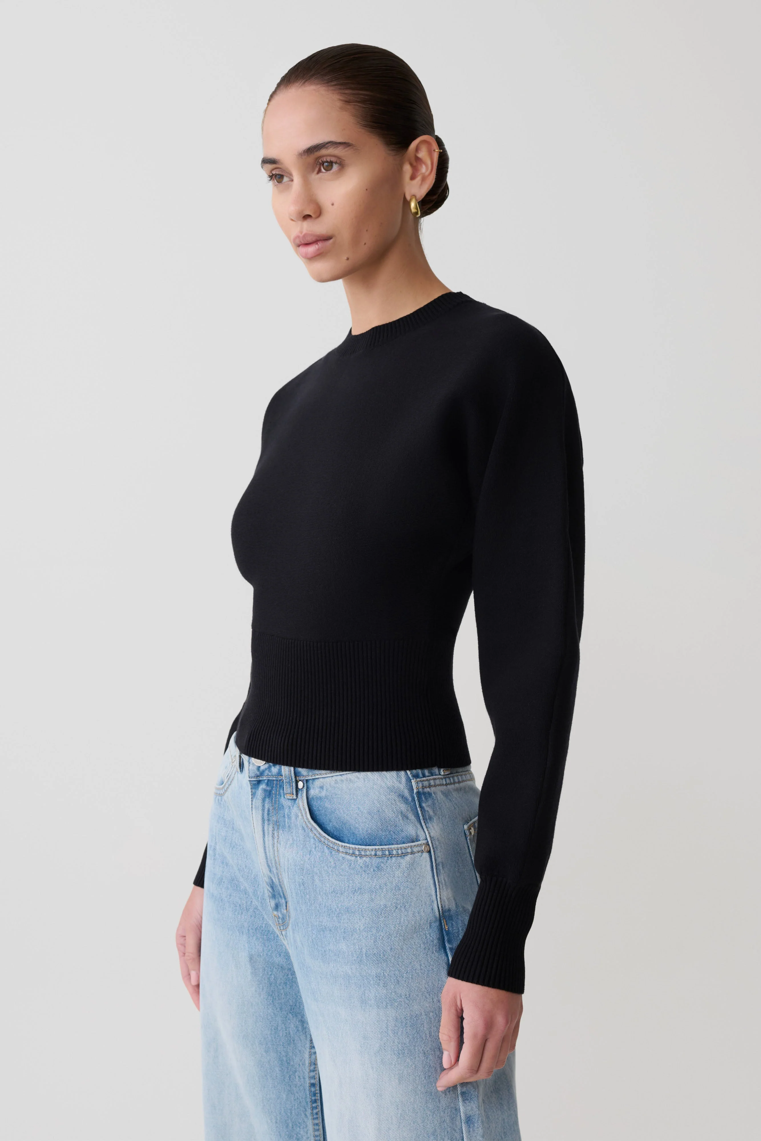 Ciaralee Cinched Waist Jumper - Black - Image 6