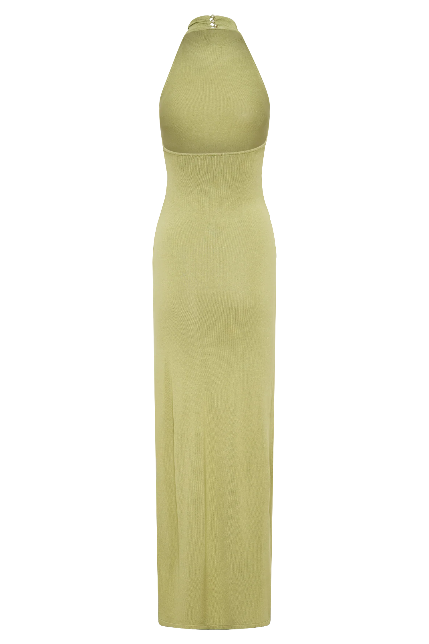 Cindylou Halter Knit Maxi Dress - Light Olive - Image 7