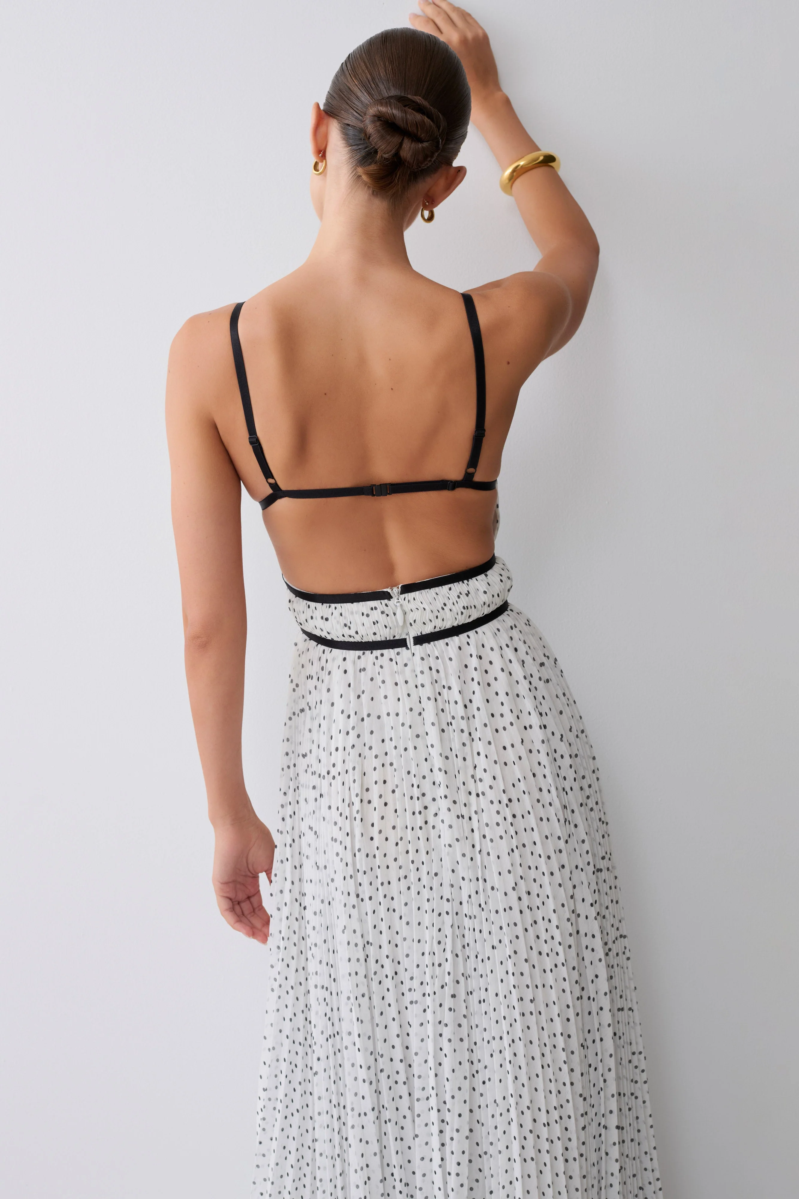 Clarisse Pleated Maxi Dress - Polka Dot - Image 9