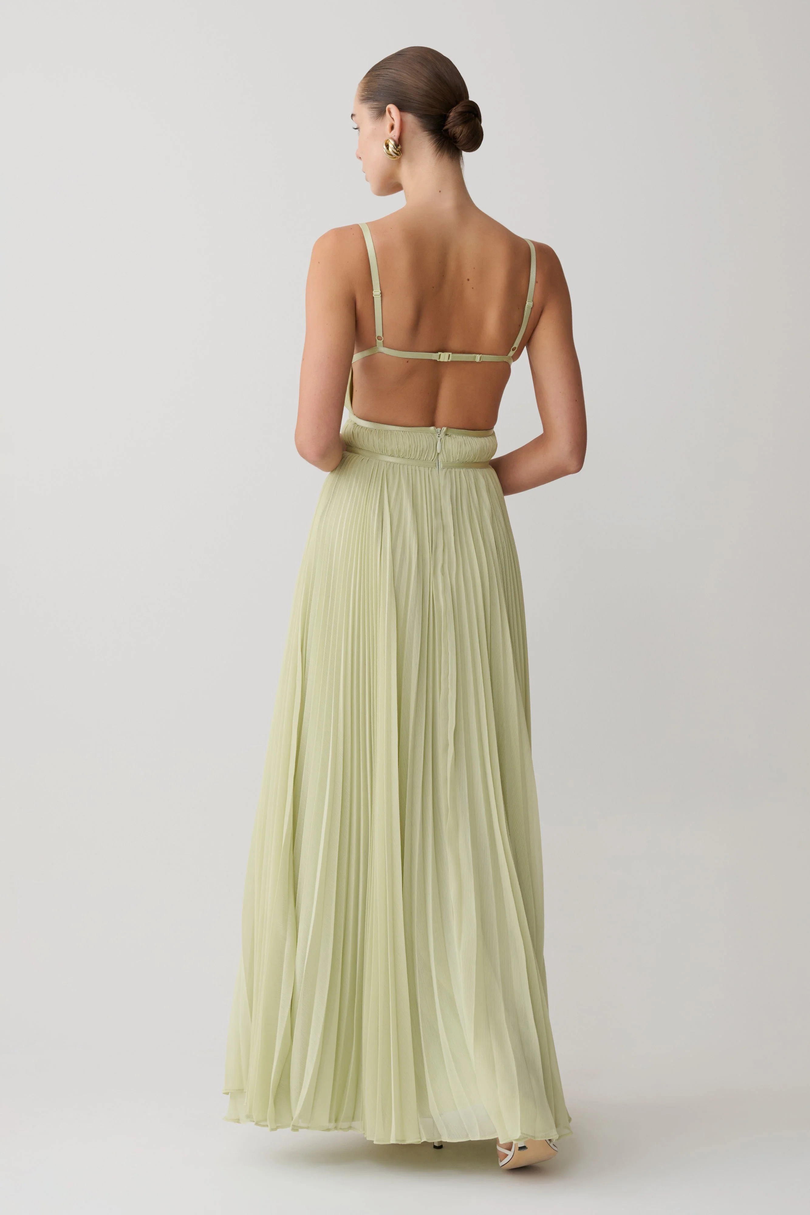 Clarisse Pleated Maxi Dress - Sage - Image 8