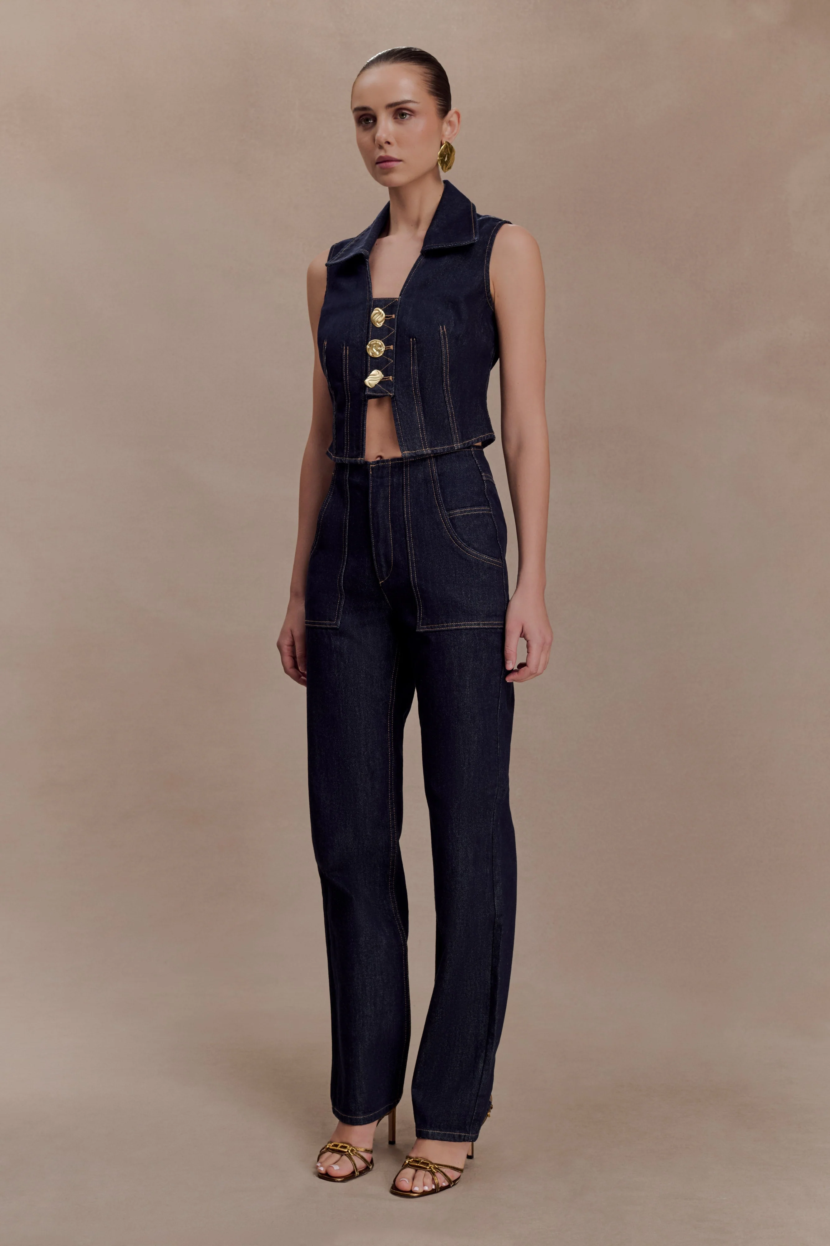 Clarrissa High Rise Jeans - Washed Indigo Blue - Image 4