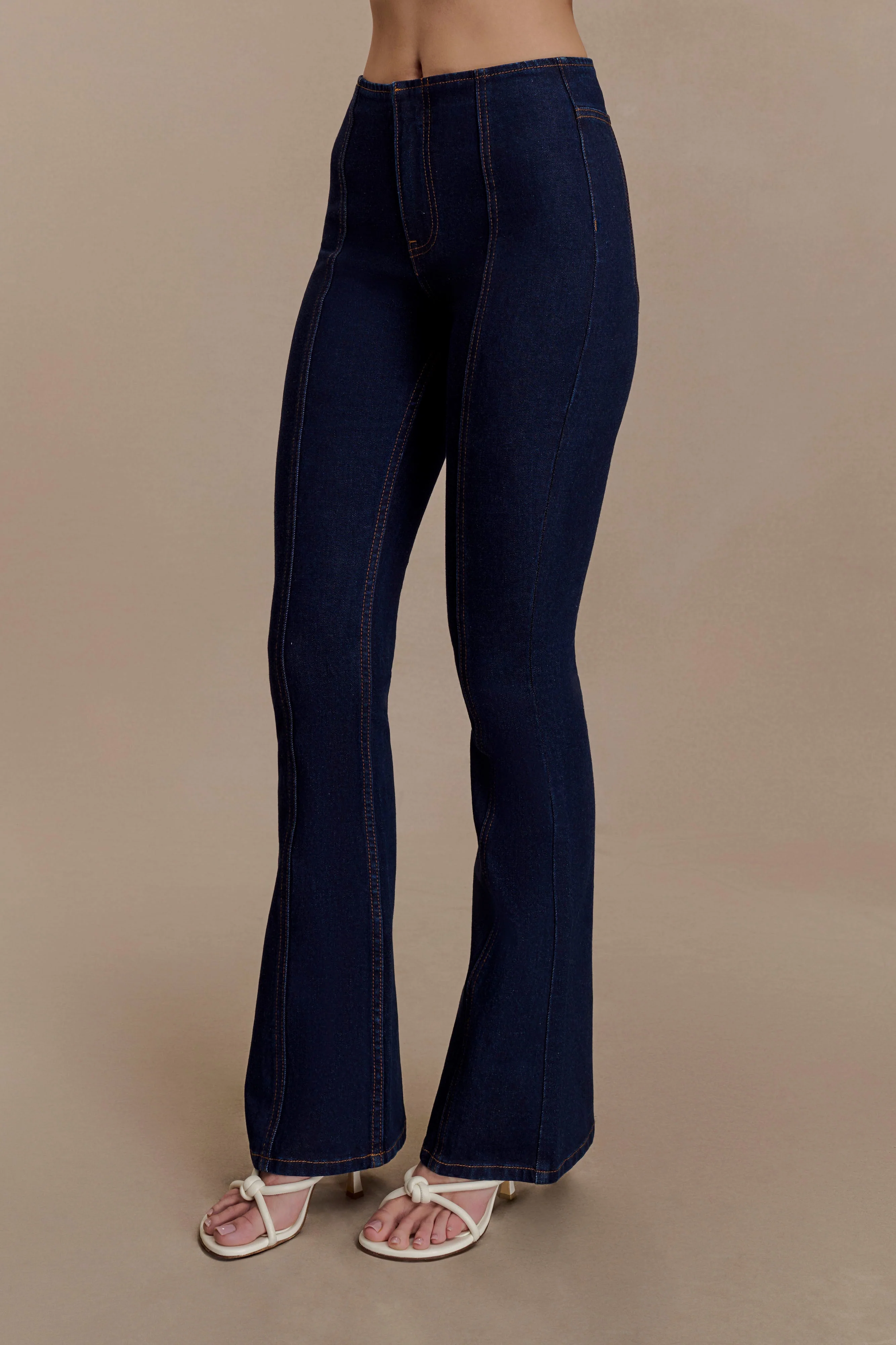 Clio Paneled Flare Jeans - Indigo Blue - Image 5