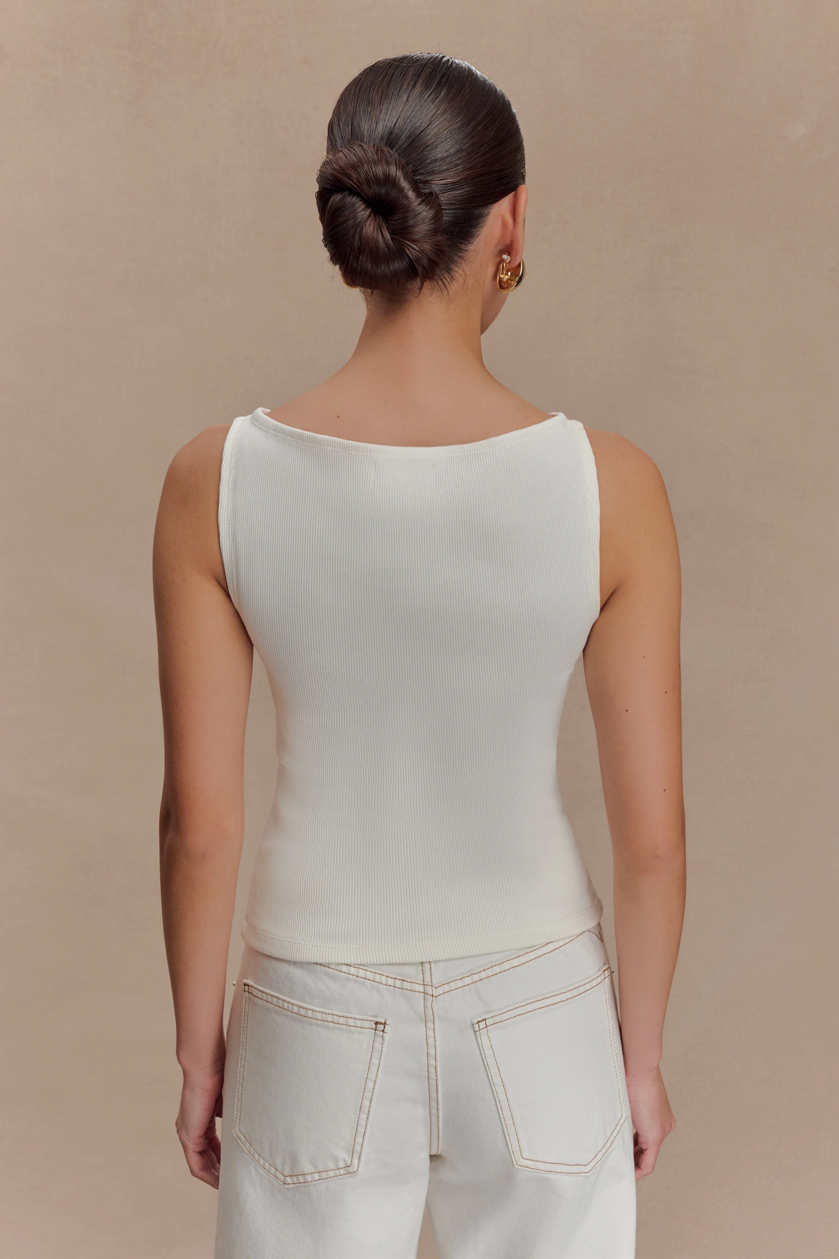Coraline Panelled Sleeveless Top - White - Image 2