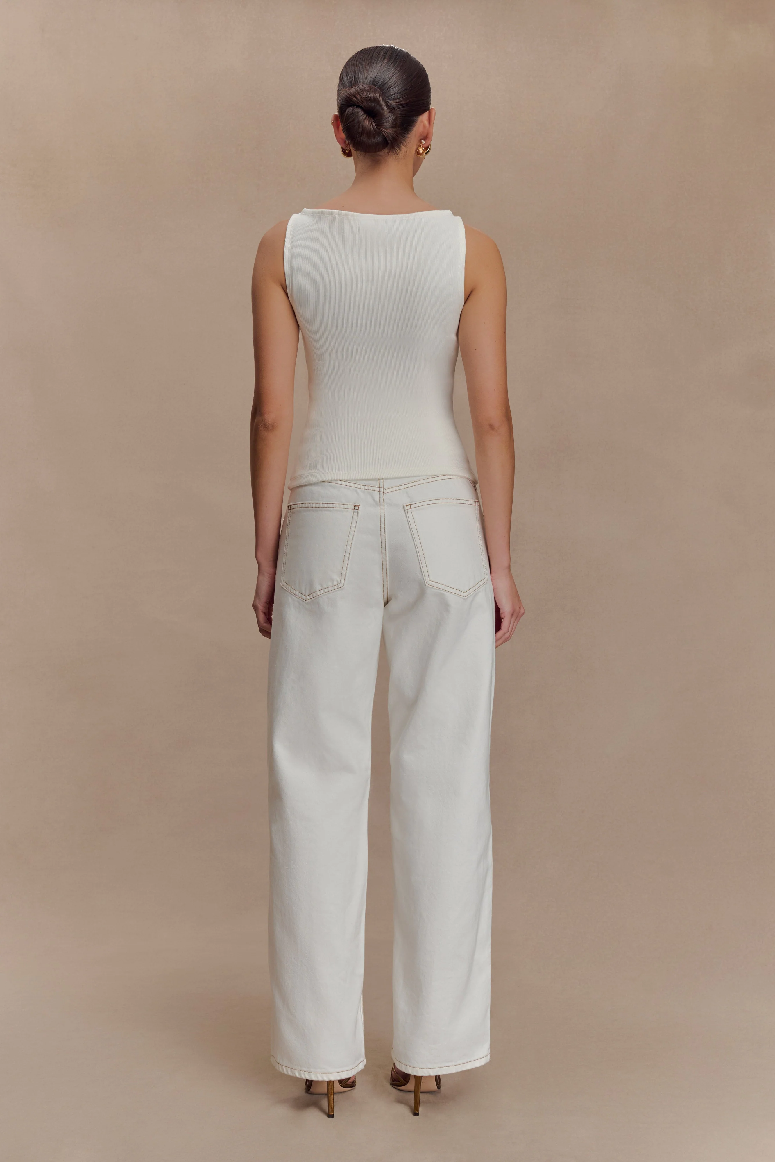 Coraline Panelled Sleeveless Top - White - Image 5