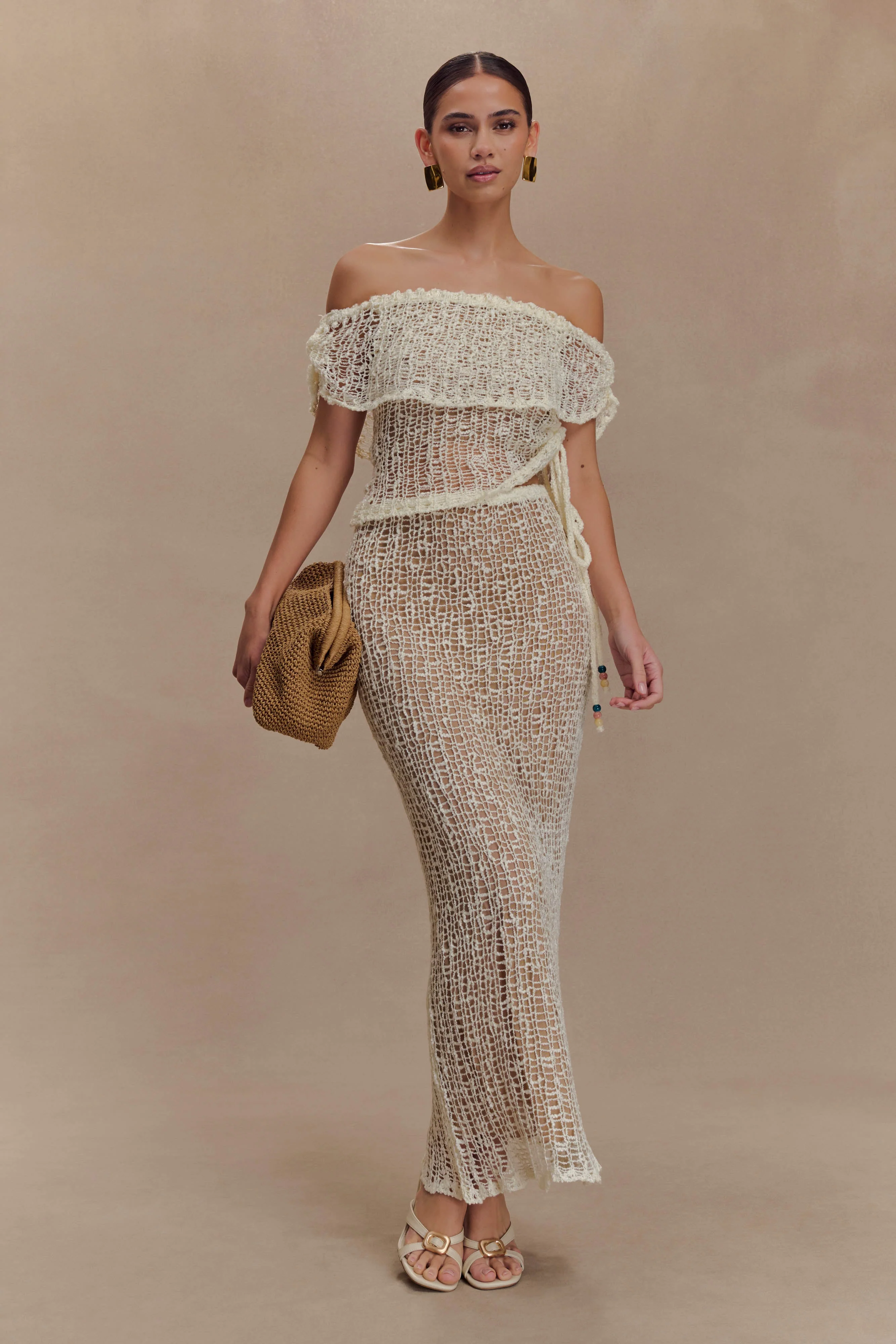 Cordelia Knit Maxi Skirt - Ivory - Image 3