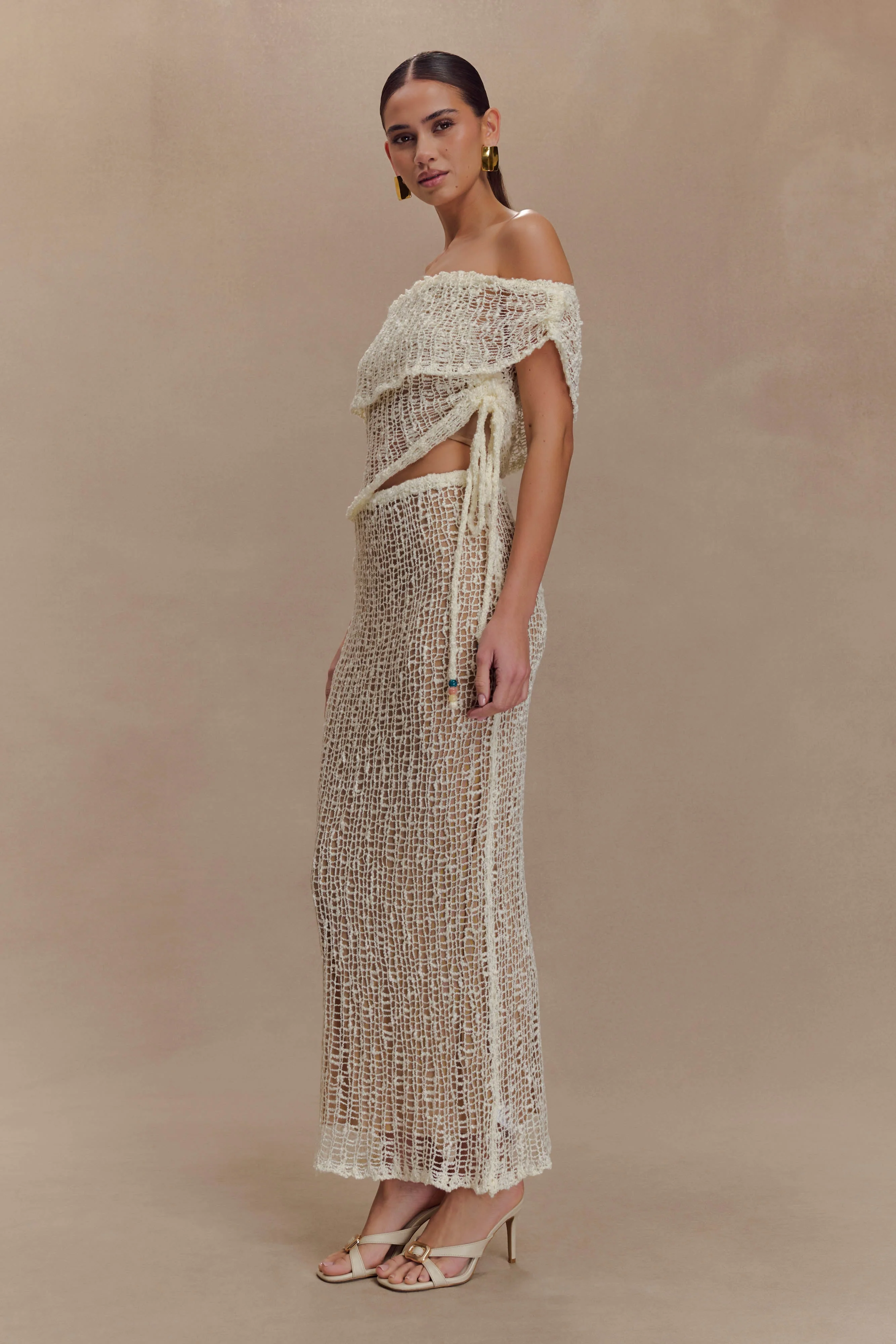 Cordelia Knit Maxi Skirt - Ivory - Image 4
