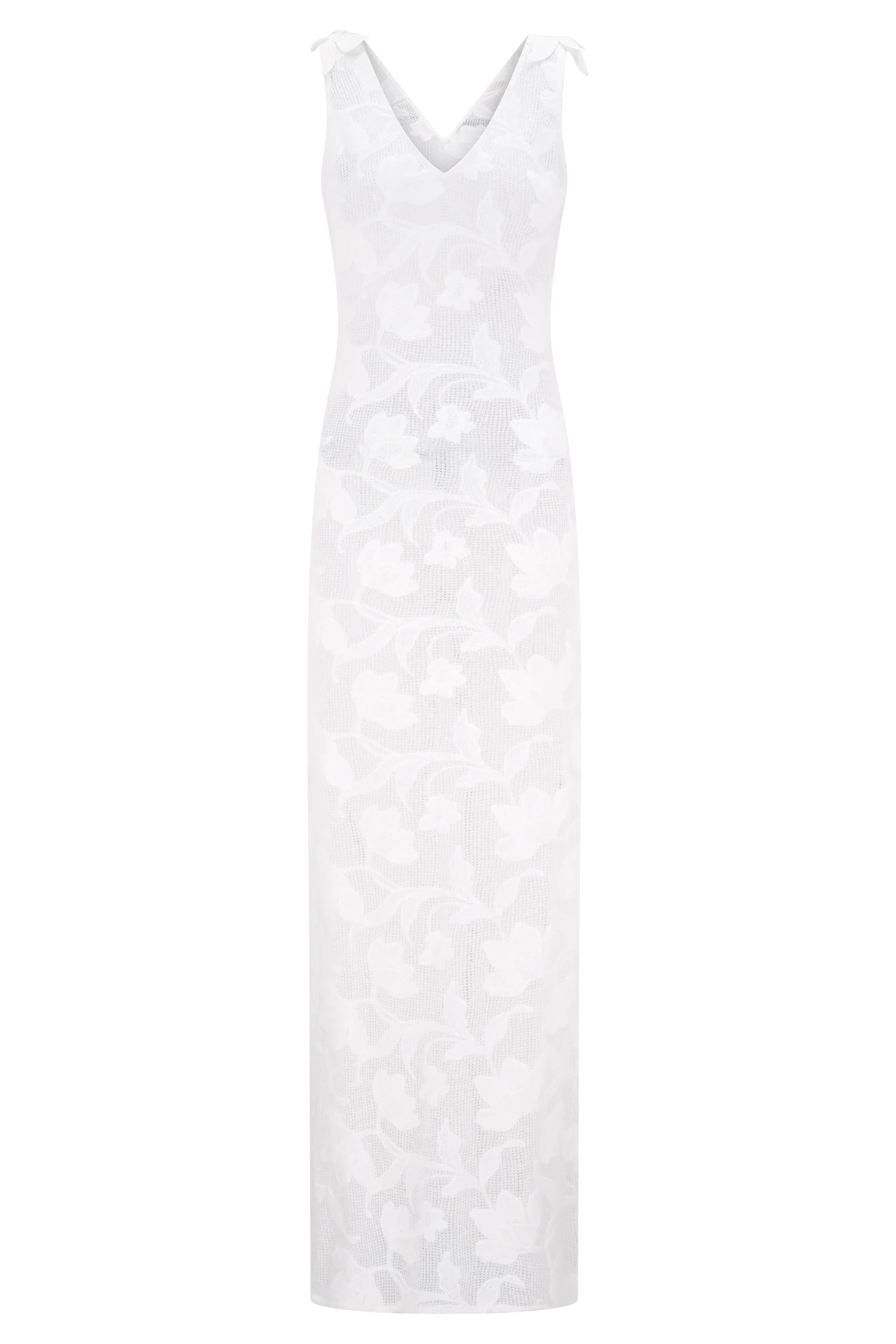 Cornelia Floral Sheer Maxi Dress - Ivory - Image 9