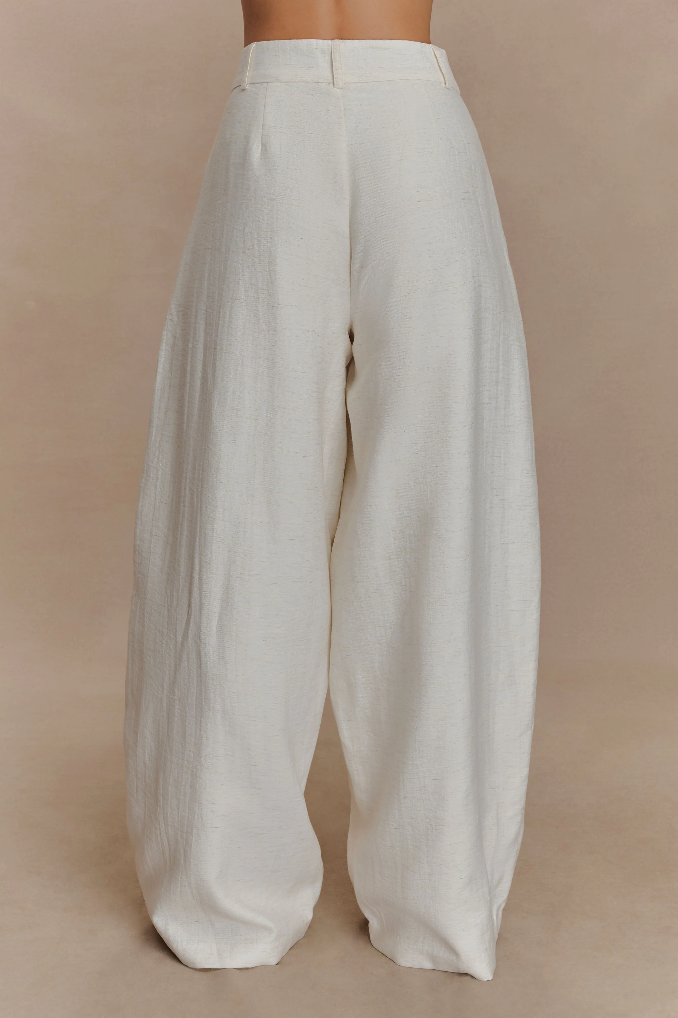 Cyrene Linen Wide Leg Pants - Oat Marle - Image 2