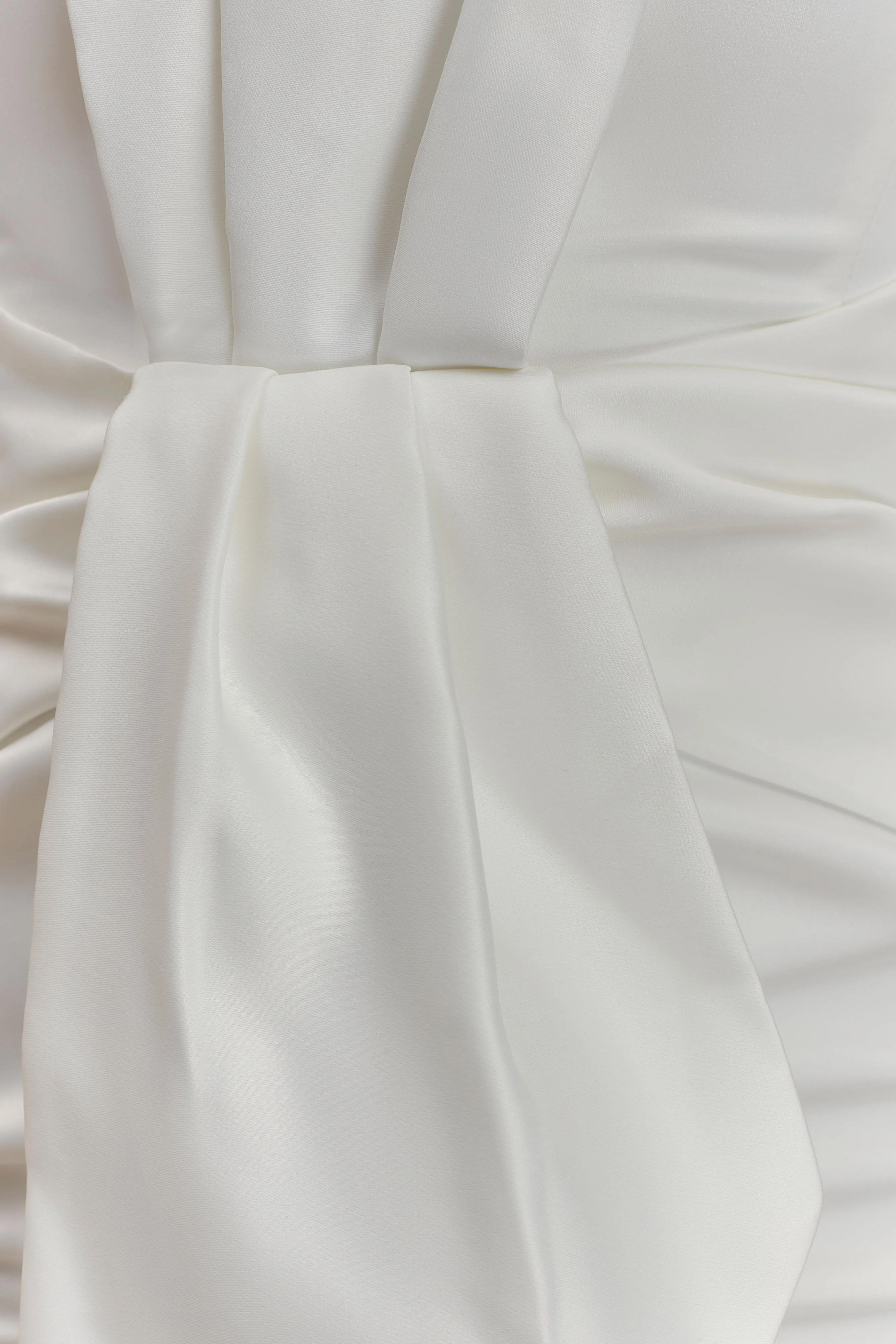Cyrill Strapless Satin Structured Maxi Dress - White - Image 5