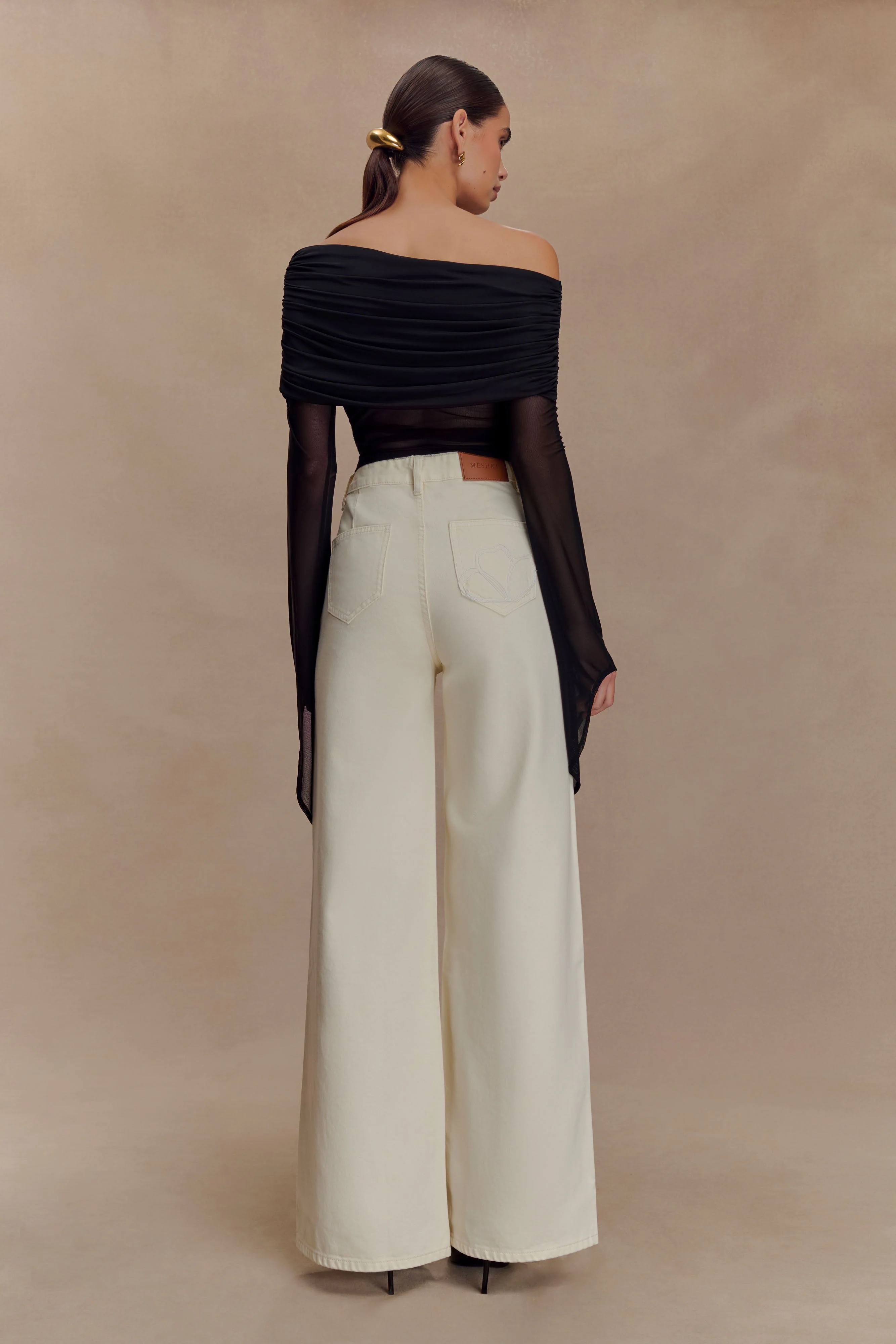 Dahlia One Shoulder Top - Black - Image 5