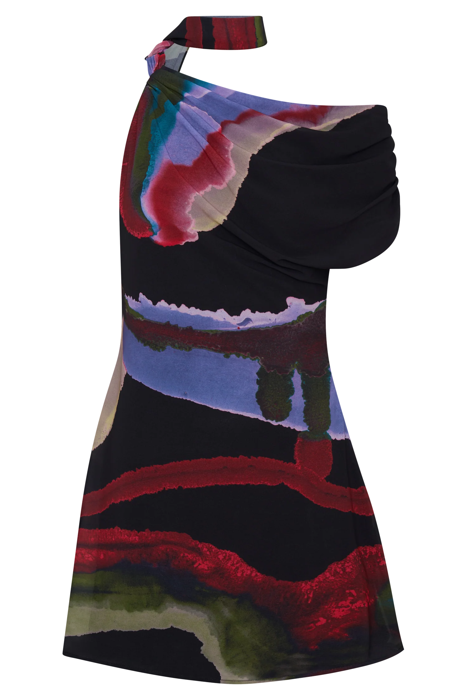 Daisie Chiffon Mini Dress - Multi Fluid Reverie Print - Image 11