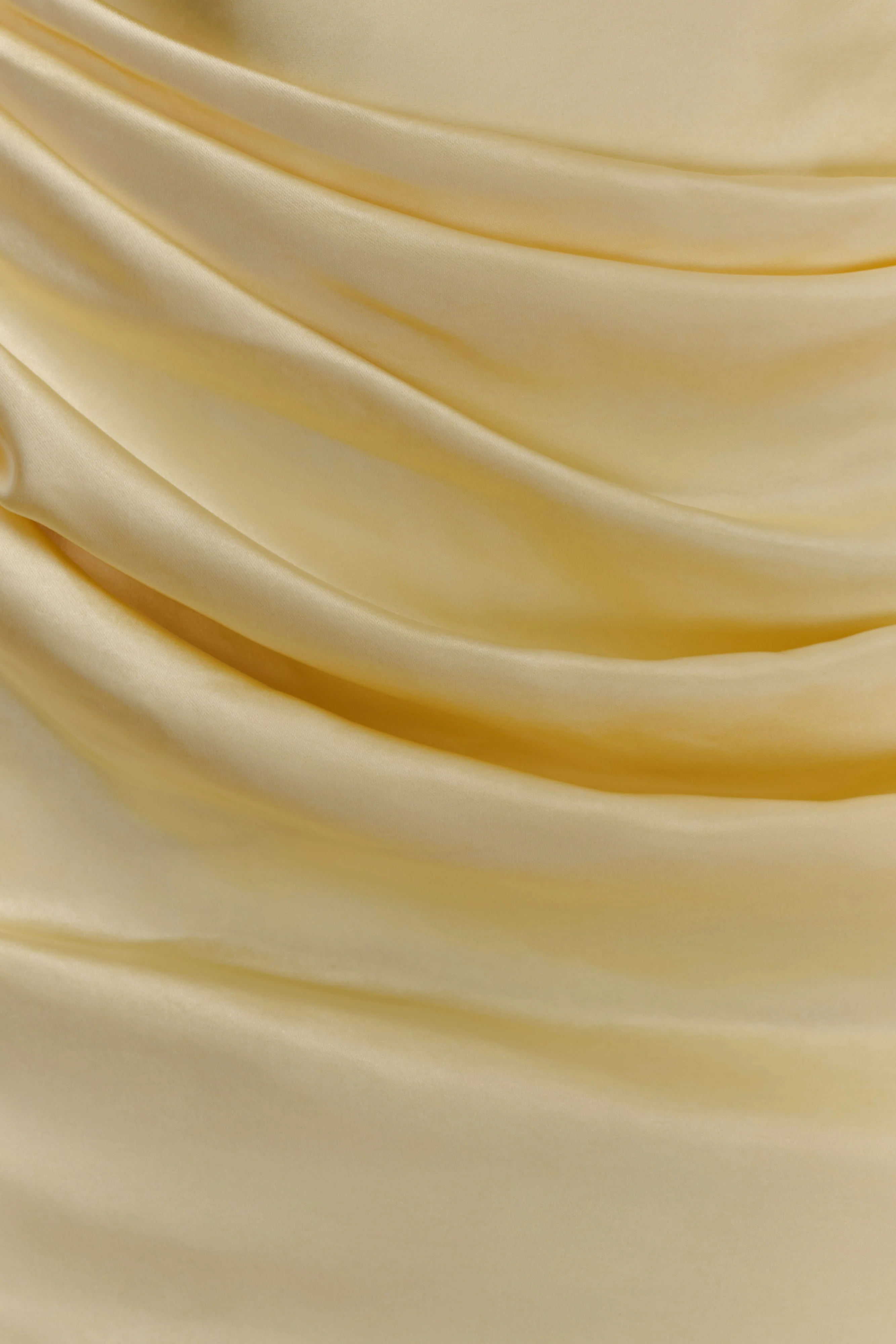 Dalia Off Shoulder Satin Maxi Dress - Lemon - Image 6