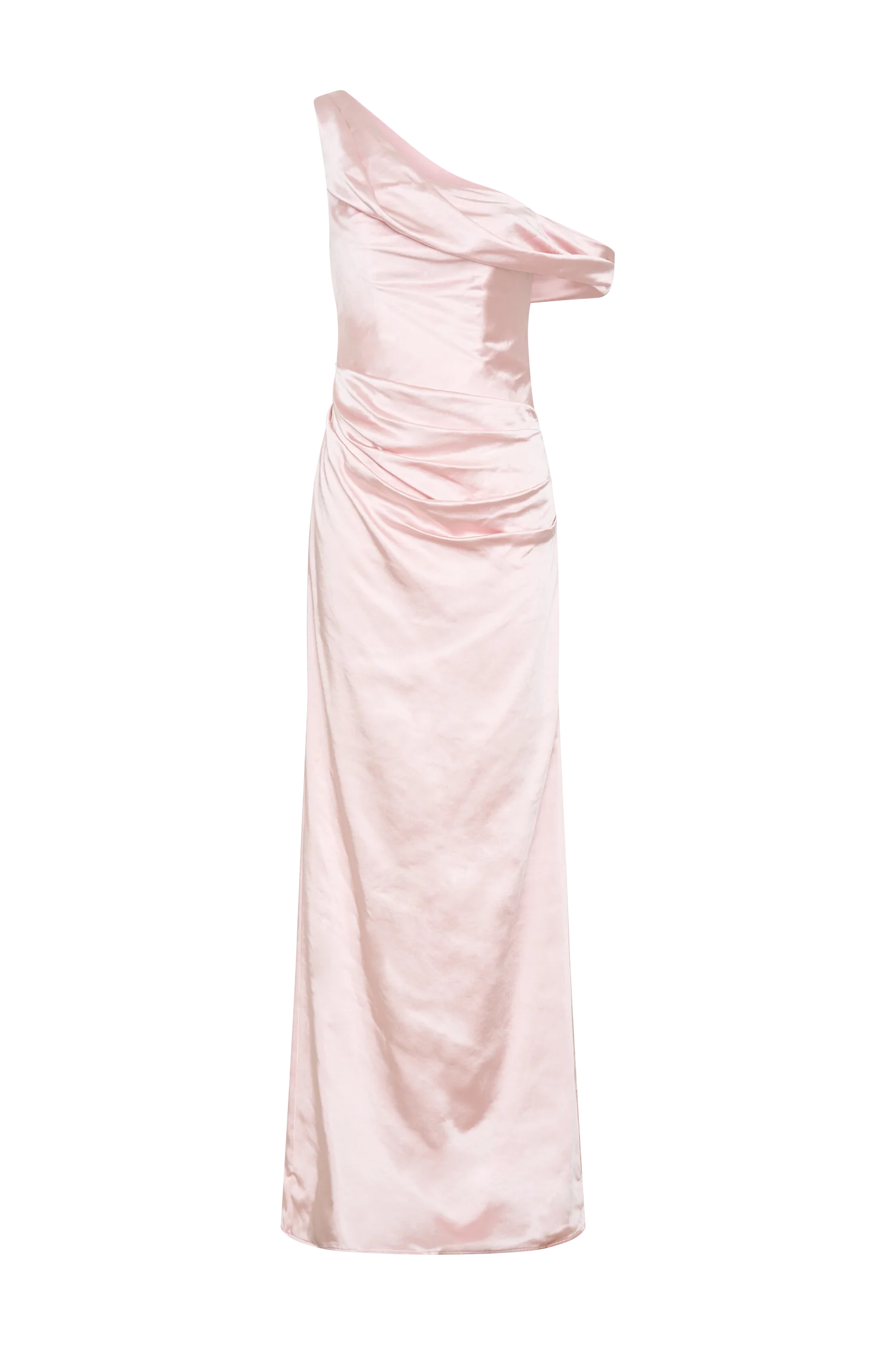 Dalia Off Shoulder Satin Maxi Dress - Soft Pink - Image 15