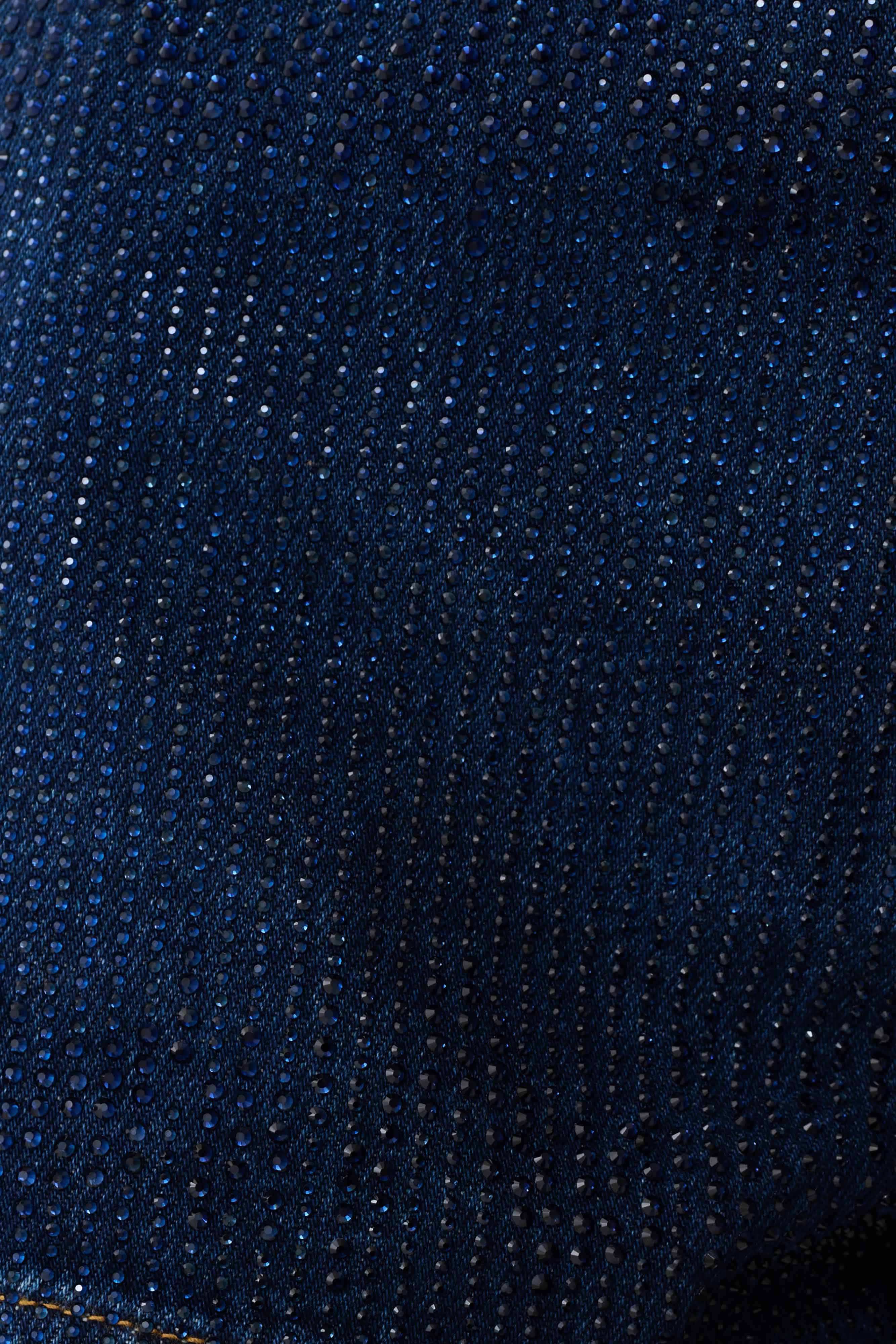 Dan Diamante Denim Shorts - Midnight Blue - Image 11