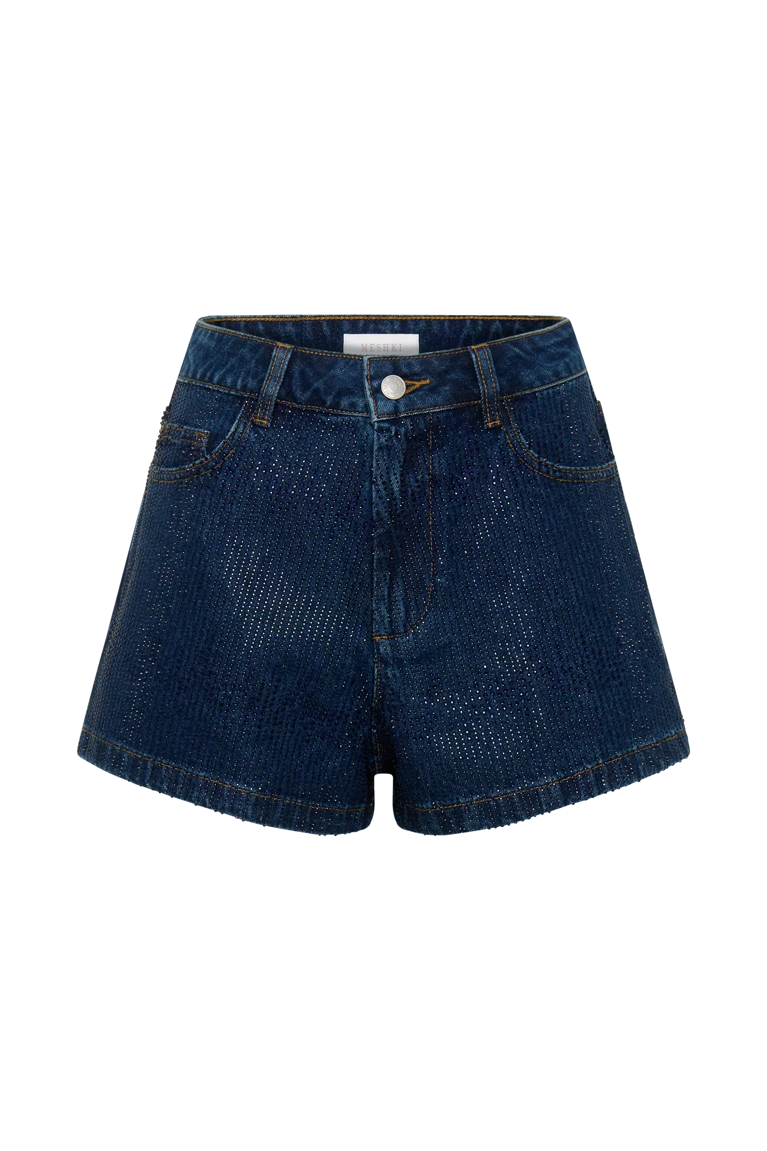 Dan Diamante Denim Shorts - Midnight Blue - Image 13
